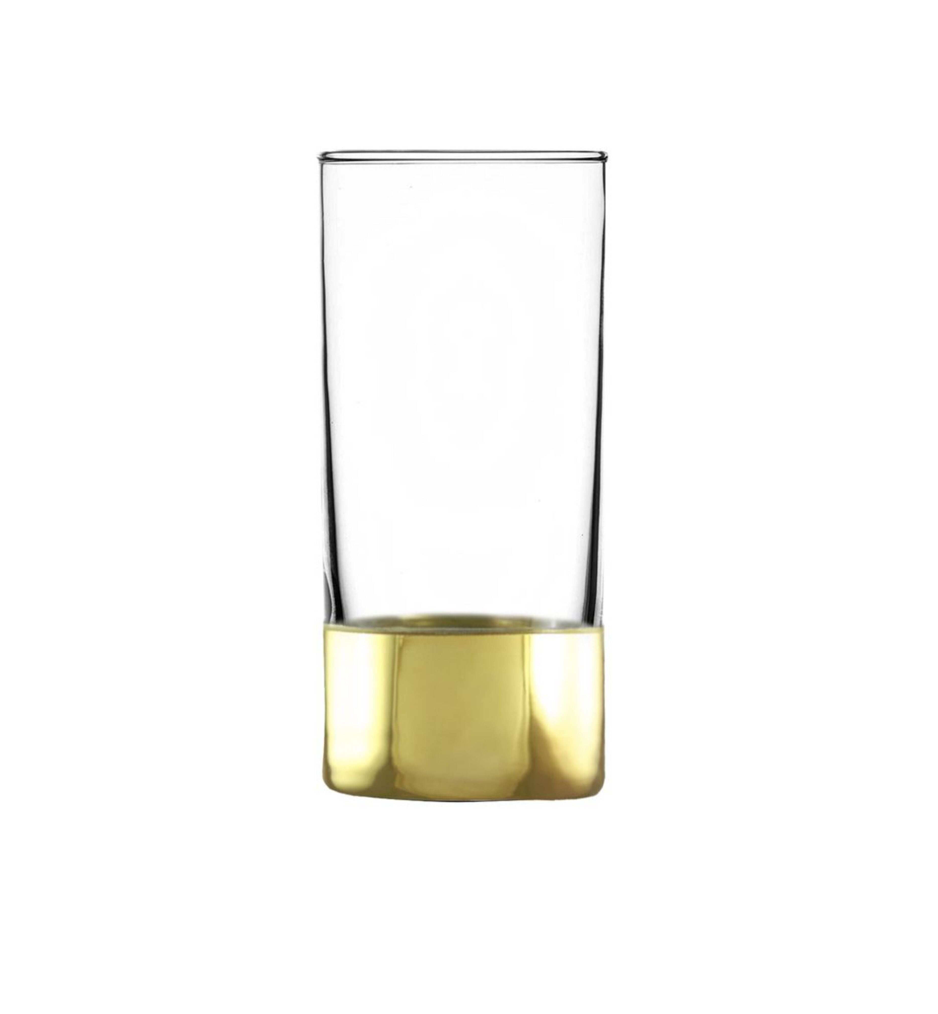 Hand Crafted Gold Bottom 280 ML Glasses for Home and Kitchen - Ideal Gift for Housewarming