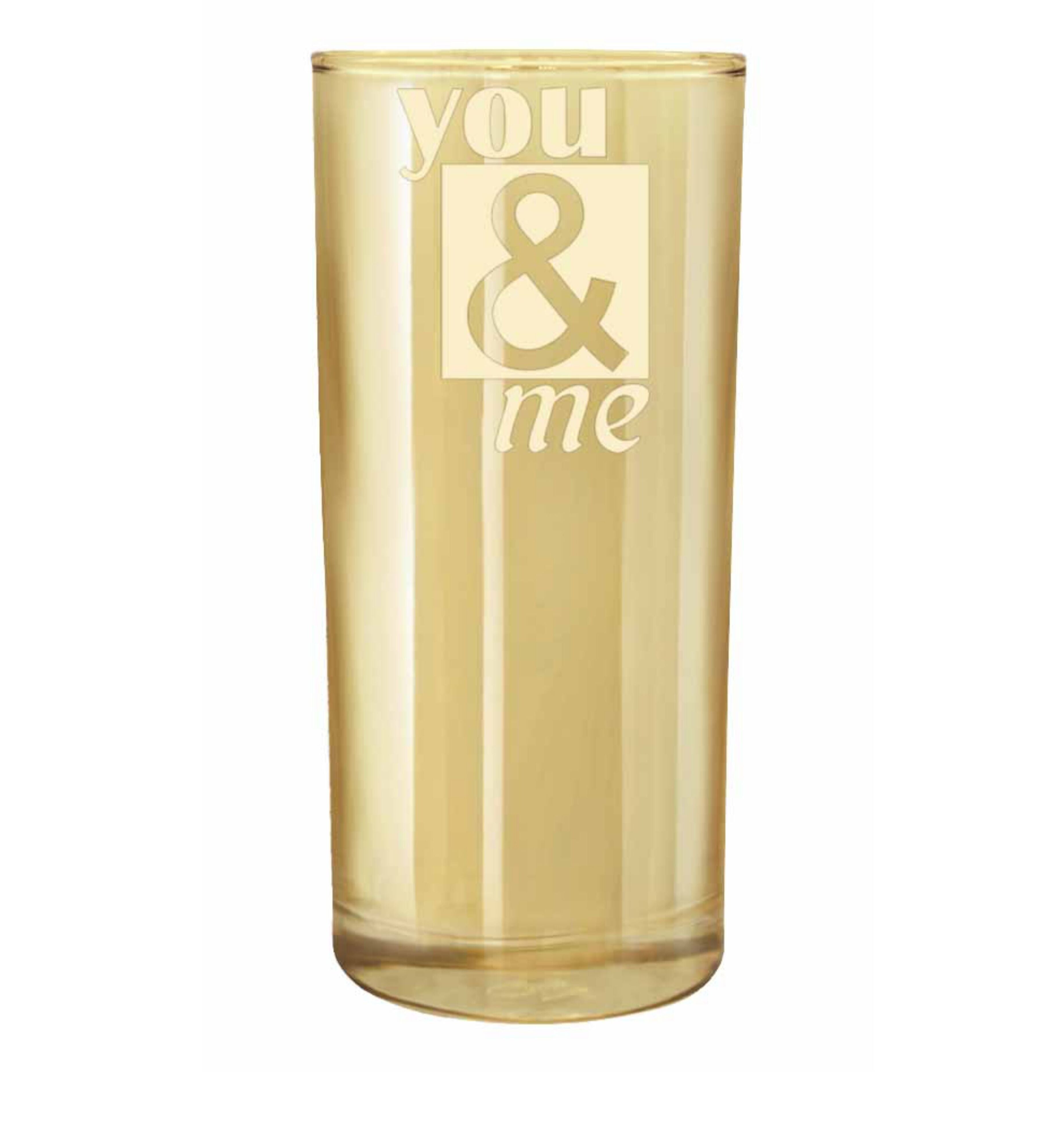 Hand Crafted Gold Luster & Gold Decal 280 ML Long Glasses for Home and Kitchen - Ideal Gift for Housewarming