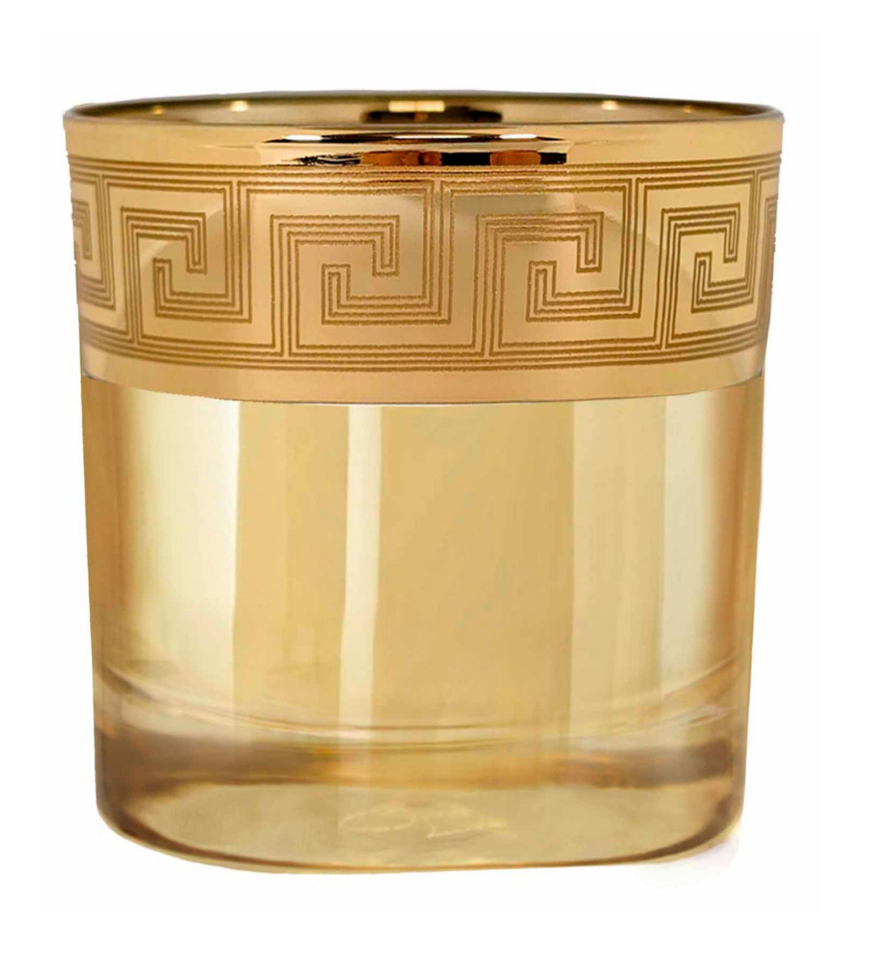 Hand Crafted Gold Luster & Gold Decal 390 ML Glasses for Home and Kitchen - Ideal Gift for Housewarming