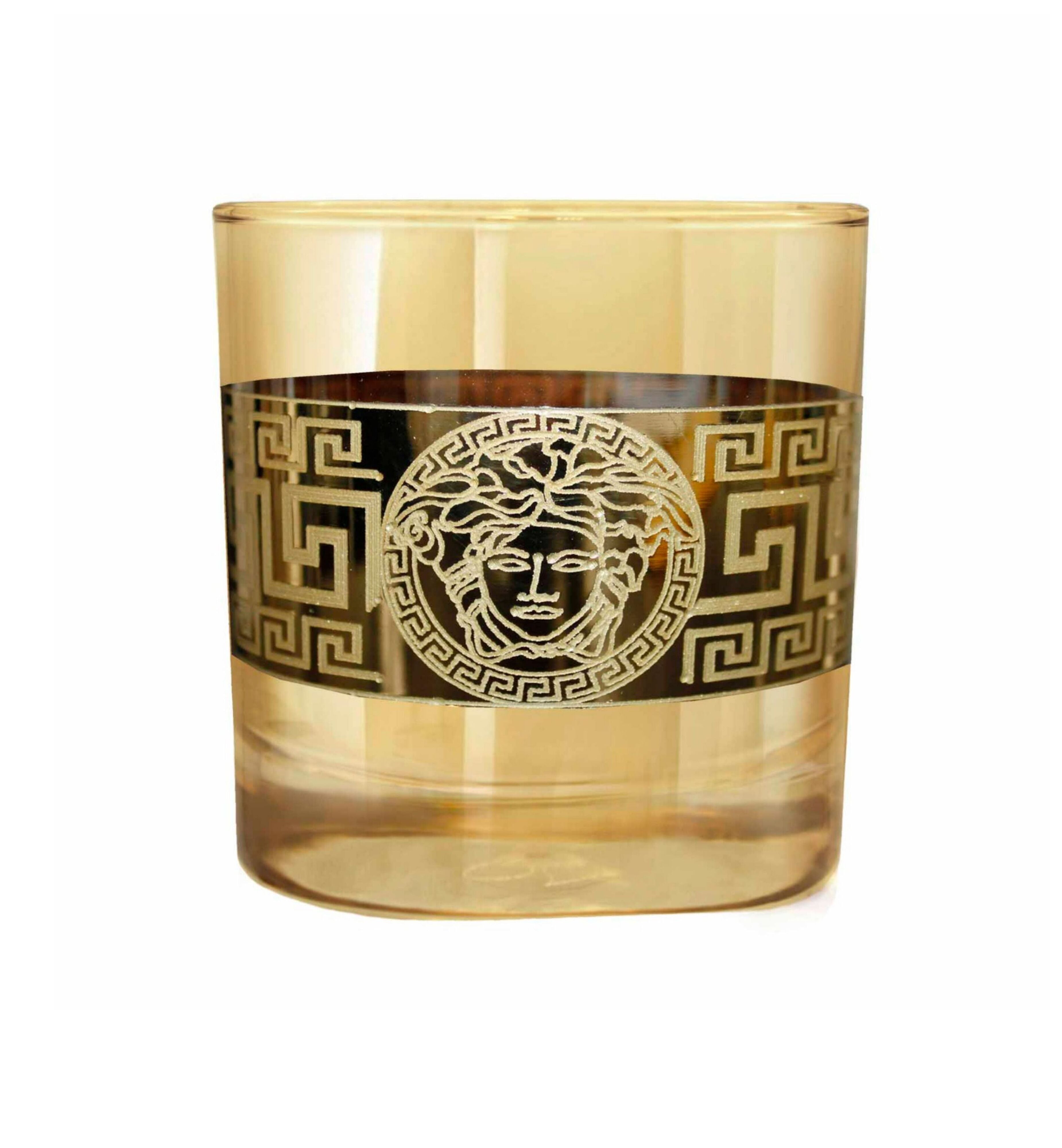Hand Crafted Gold Luster & Gold Decal 390 ML Glasses for Home and Kitchen - Ideal Gift for Housewarming