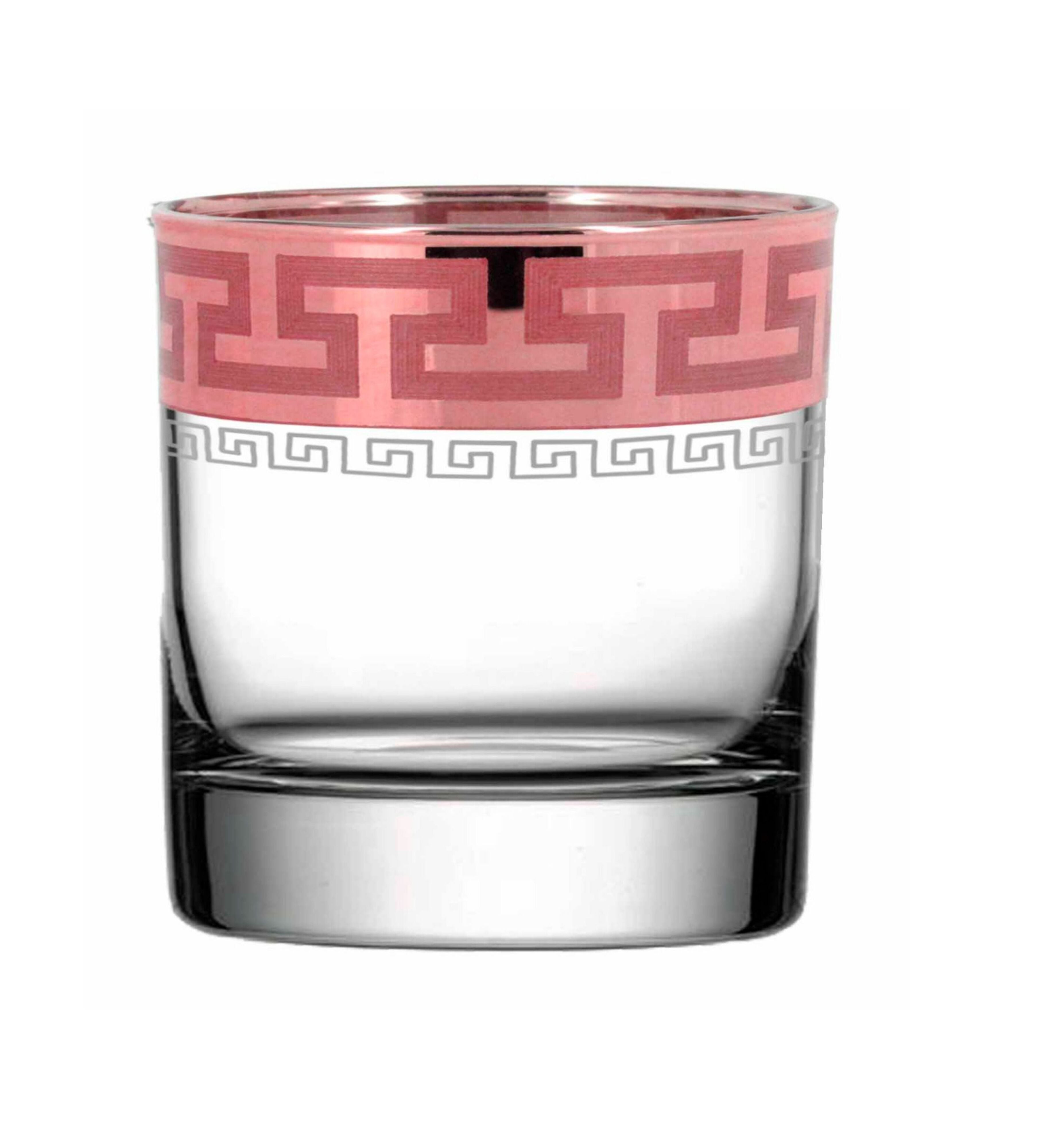 Hand Crafted Rose Gold Decal 390 ML Glasses for Home and Kitchen - Ideal Gift for Housewarming