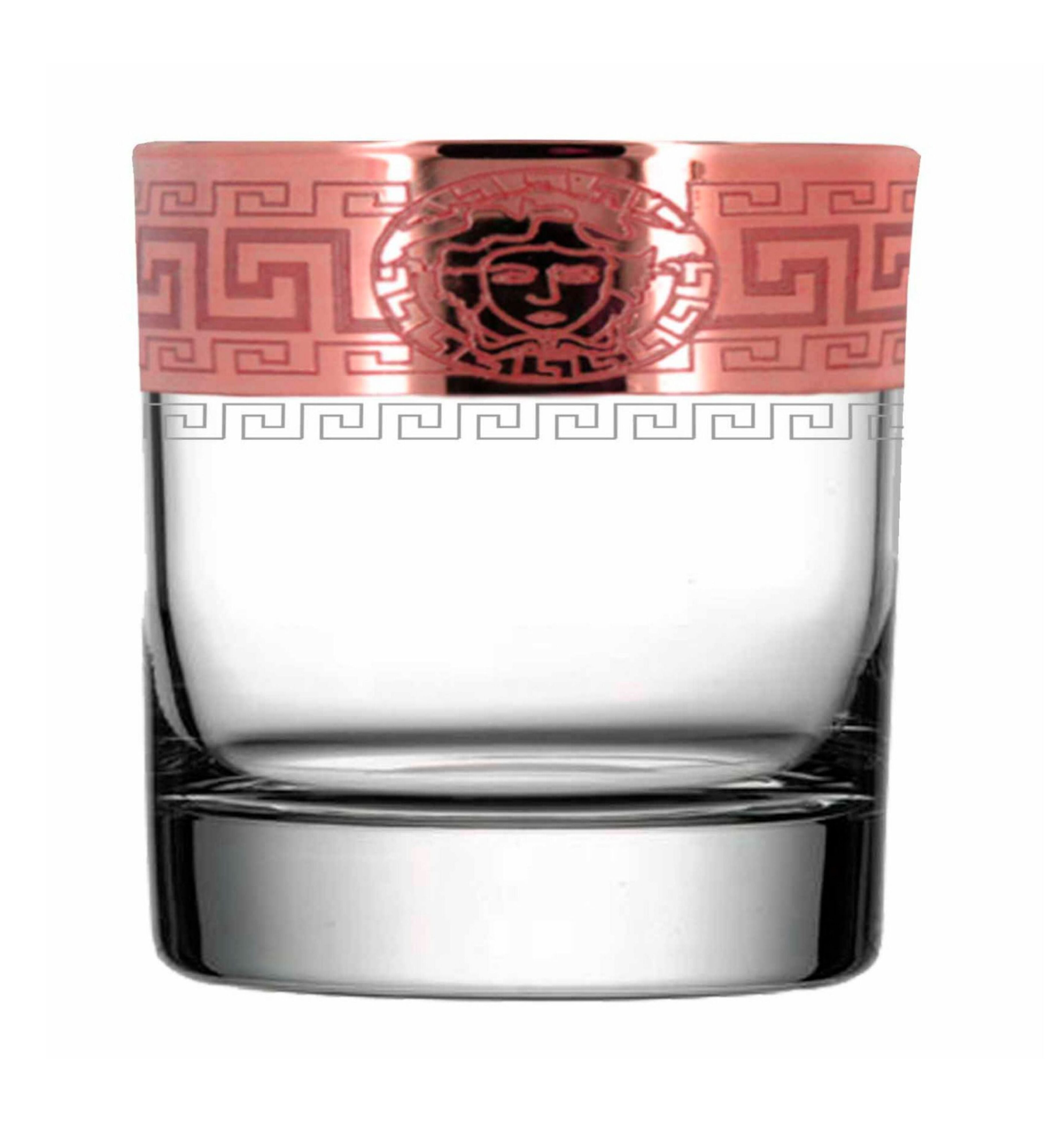 Hand Crafted Rose Gold Decal 390 ML Glasses for Home and Kitchen - Ideal Gift for Housewarming