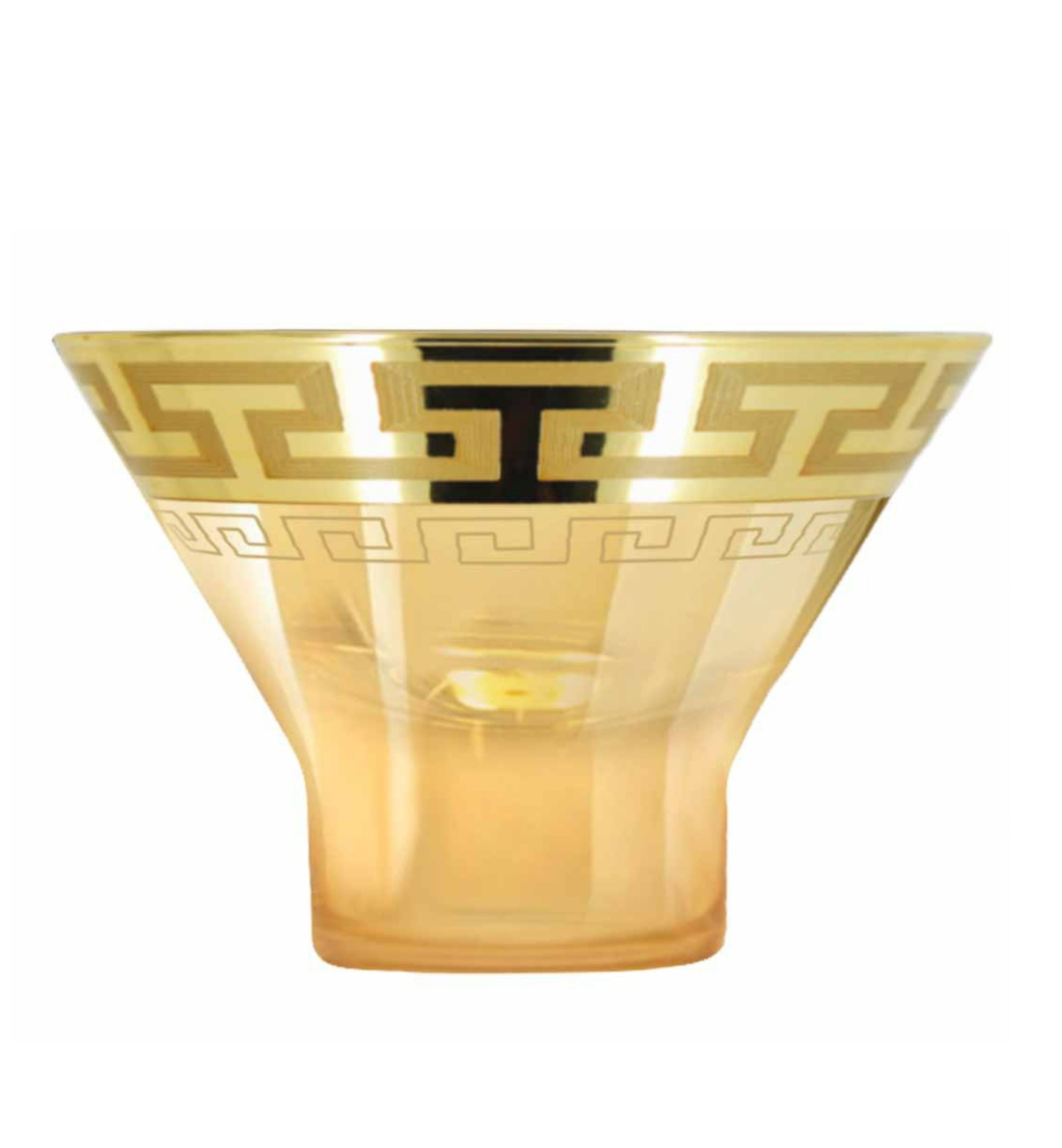 Hand Crafted Gold Luster & Gold Decal Ice Cream Bowls for Home and Kitchen - Ideal Gift for Housewarming
