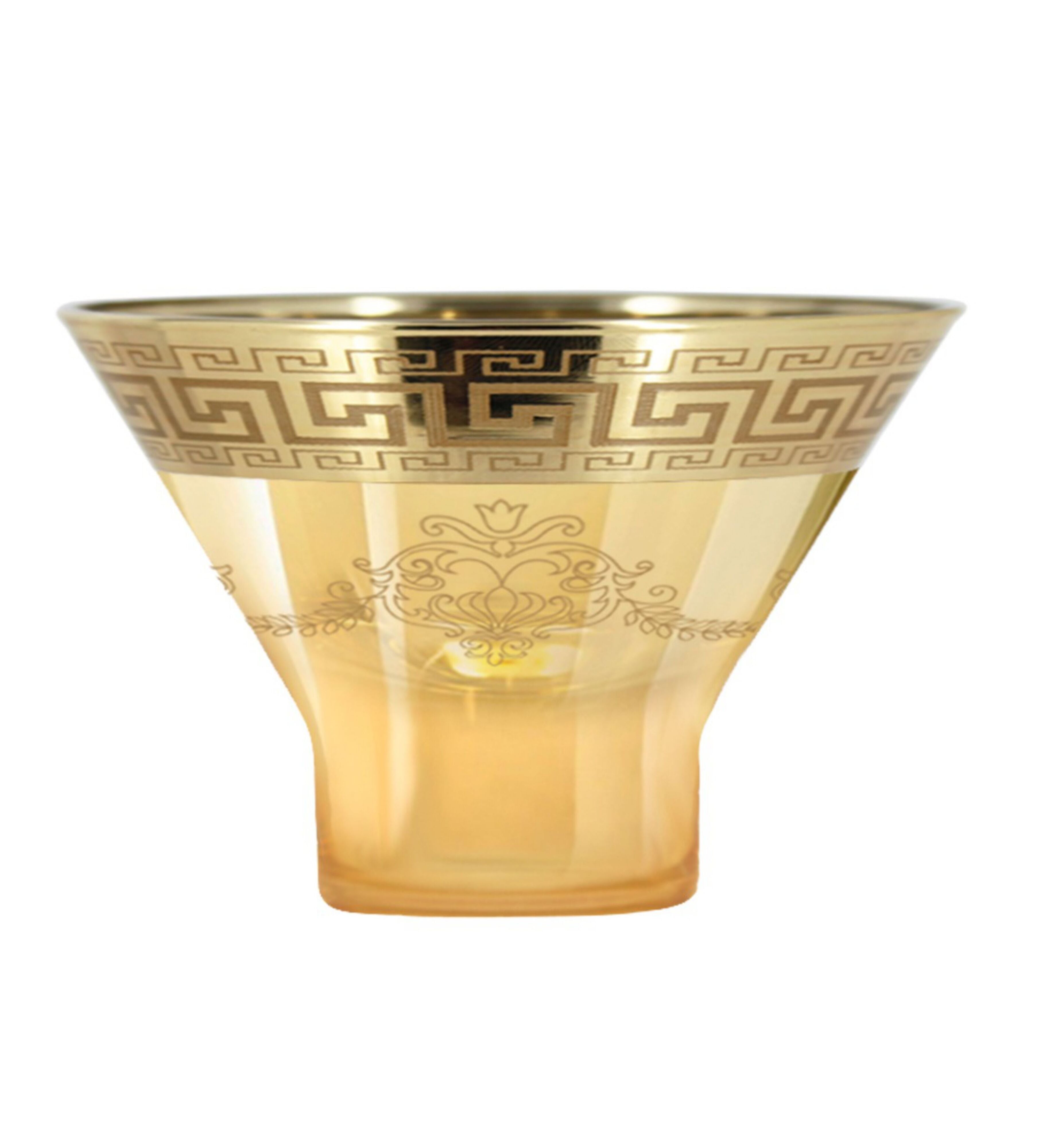 Hand Crafted Gold Luster & Gold Decal Ice Cream Bowls for Home and Kitchen - Ideal Gift for Housewarming