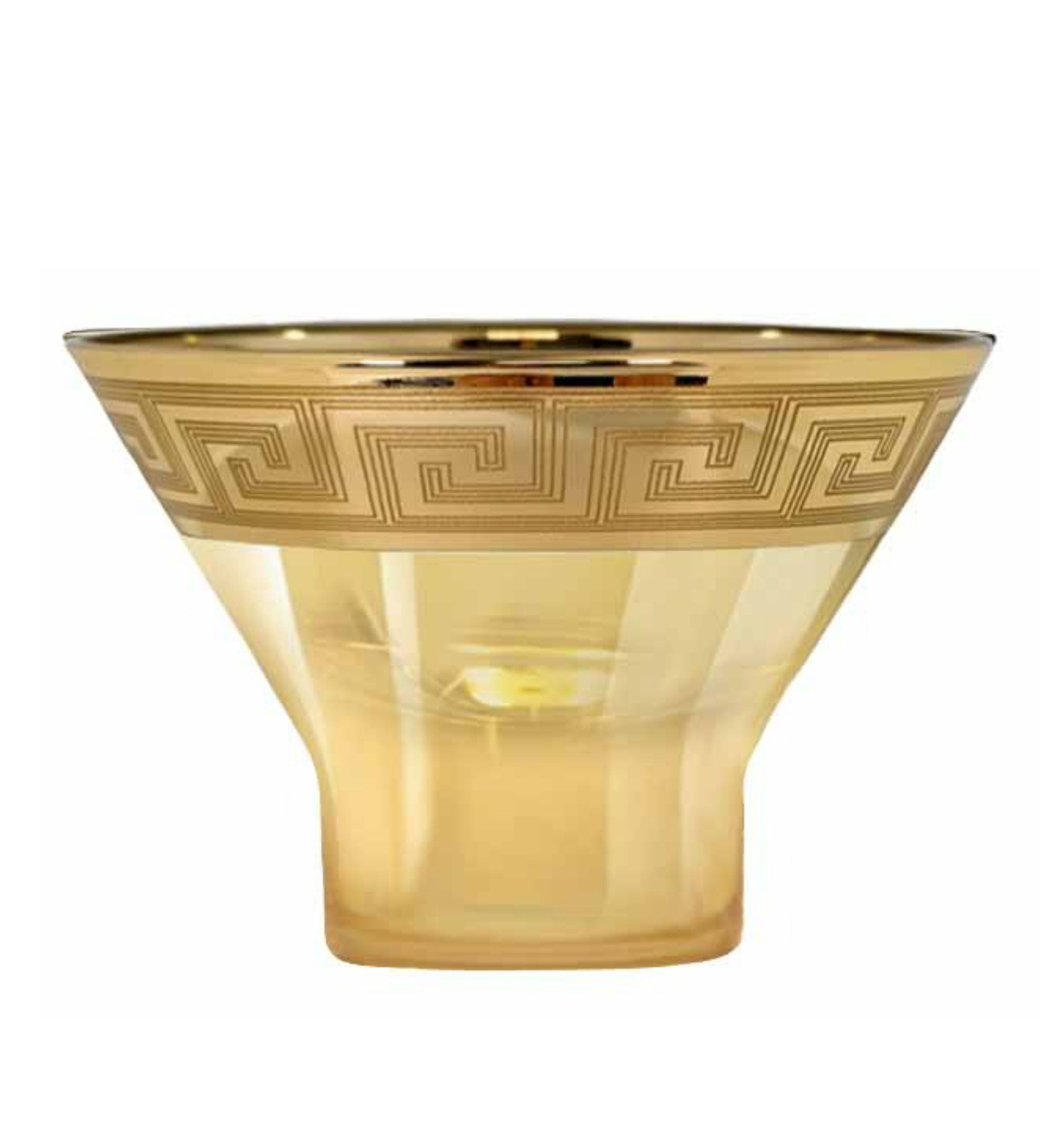 Hand Crafted Gold Luster & Gold Decal Ice Cream Bowls for Home and Kitchen - Ideal Gift for Housewarming