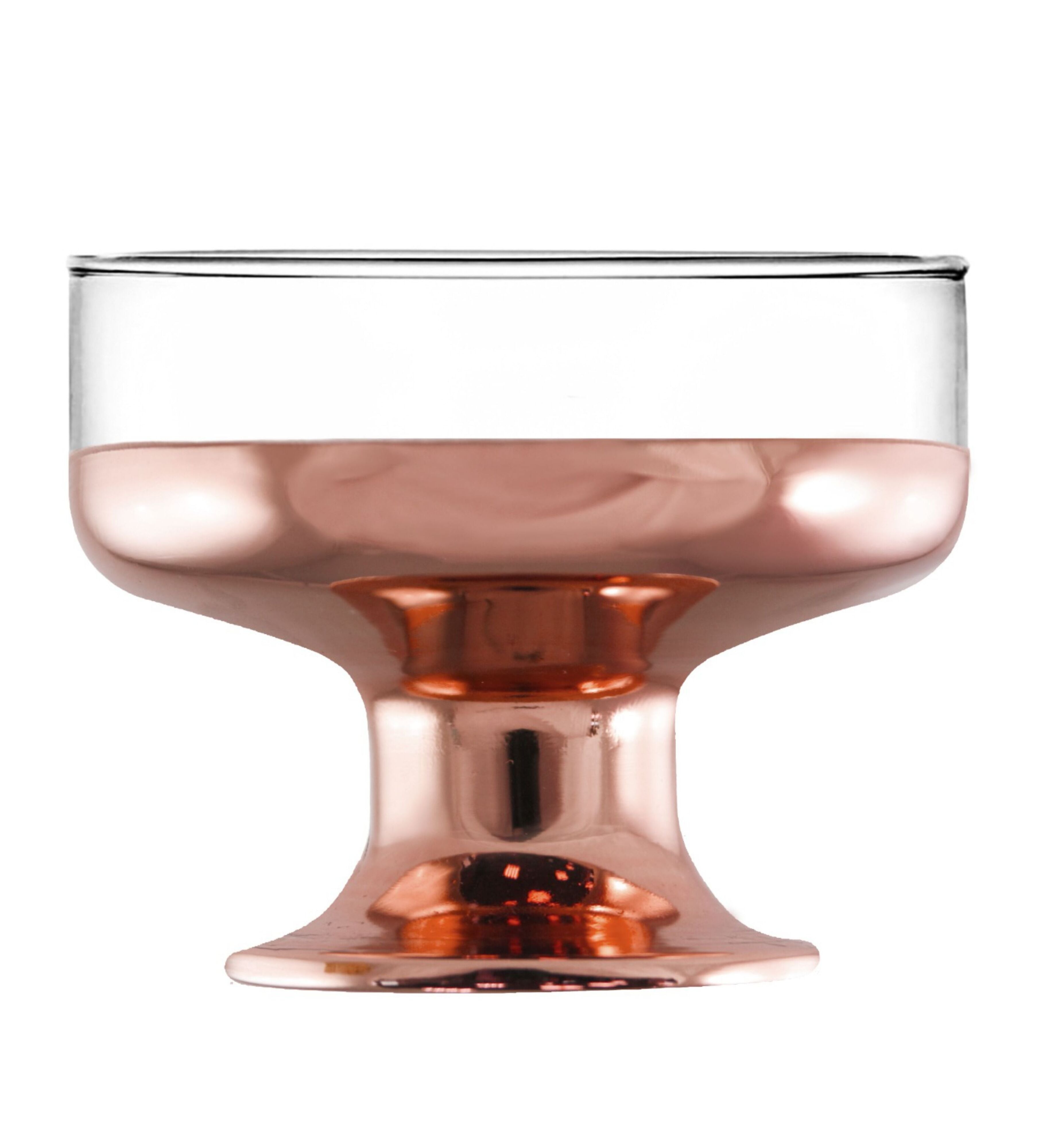 Hand Crafted Rose Gold Bottom Ice Cream Glasses for Home and Kitchen - Ideal Gift for Housewarming