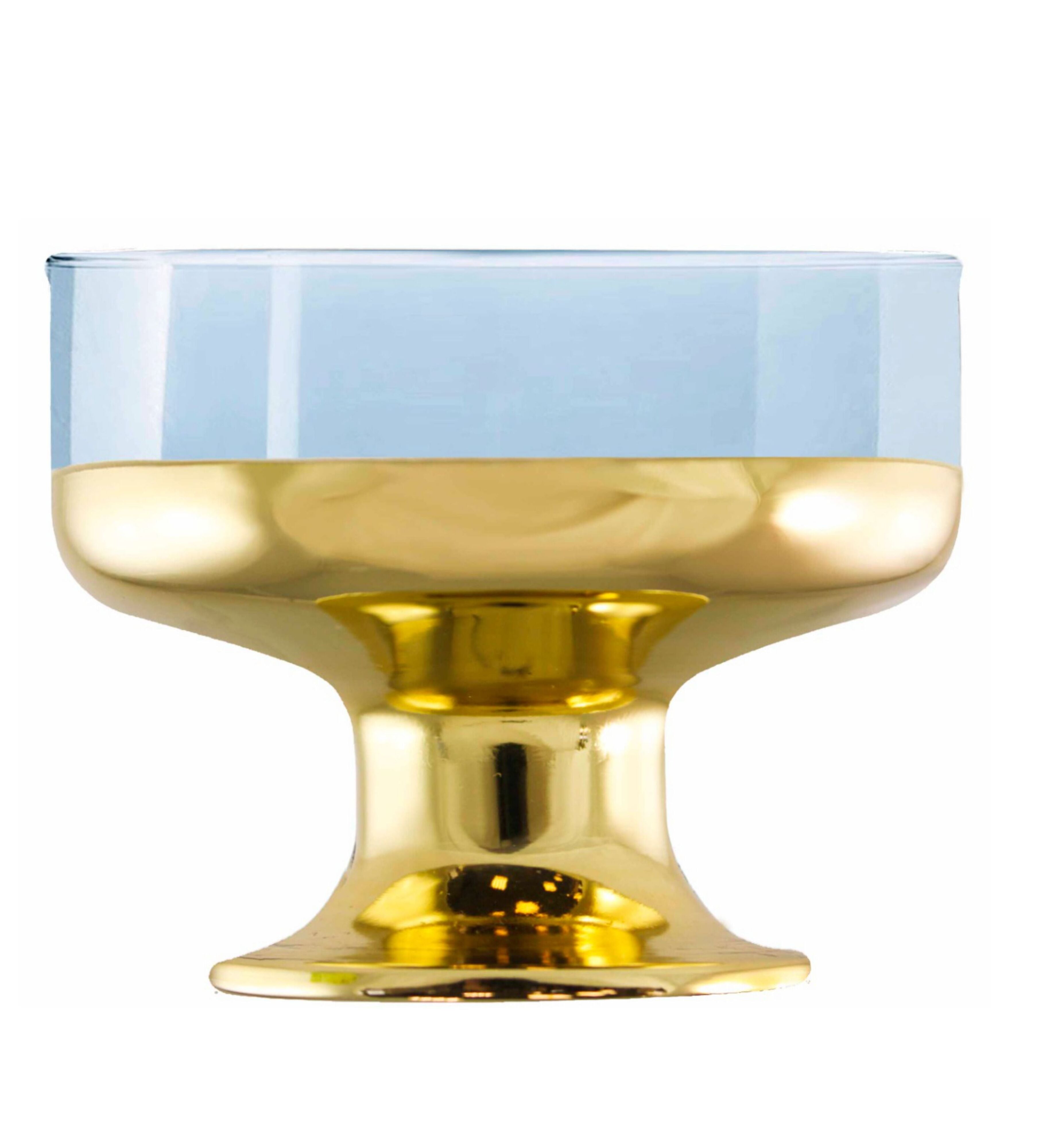 Hand Crafted Blue Luster & Gold Bottom Glasses for Home and Kitchen - Ideal Gift for Housewarming