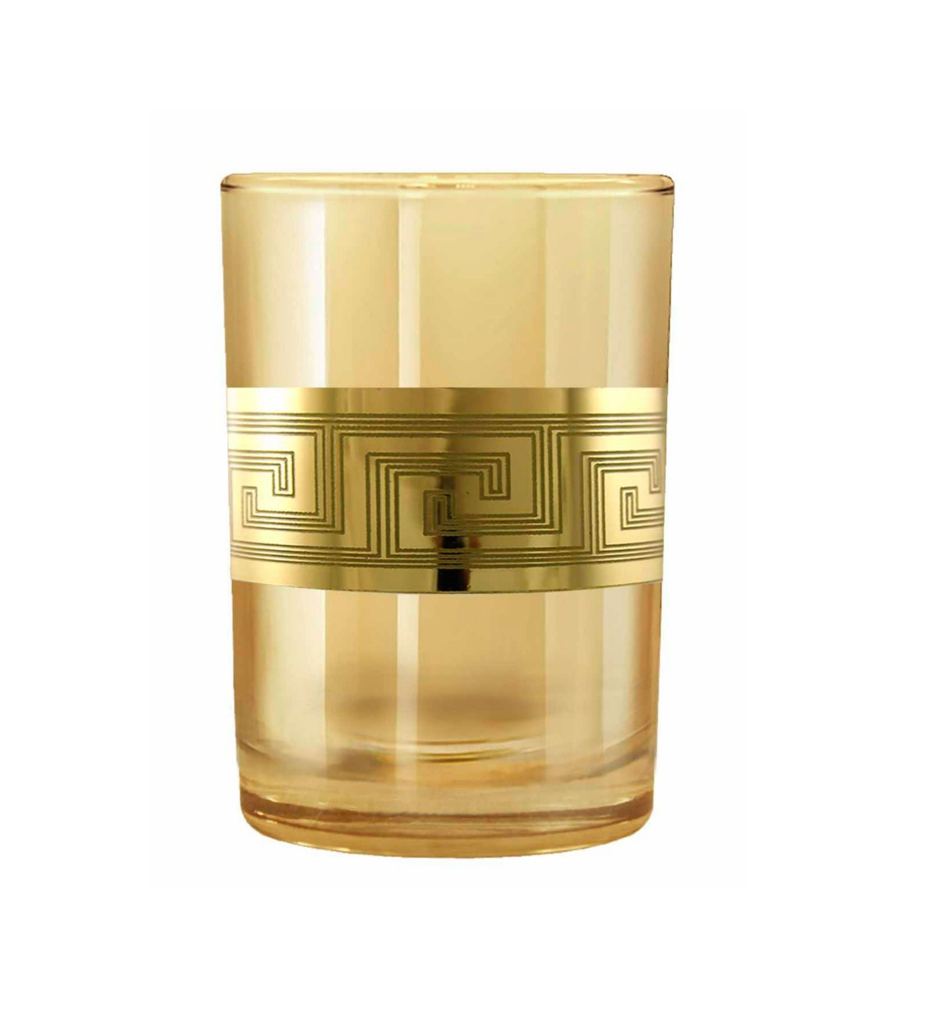 Hand Crafted Gold Luster & Gold Decal Shot Glasses for Home and Kitchen - Ideal Gift for Housewarming