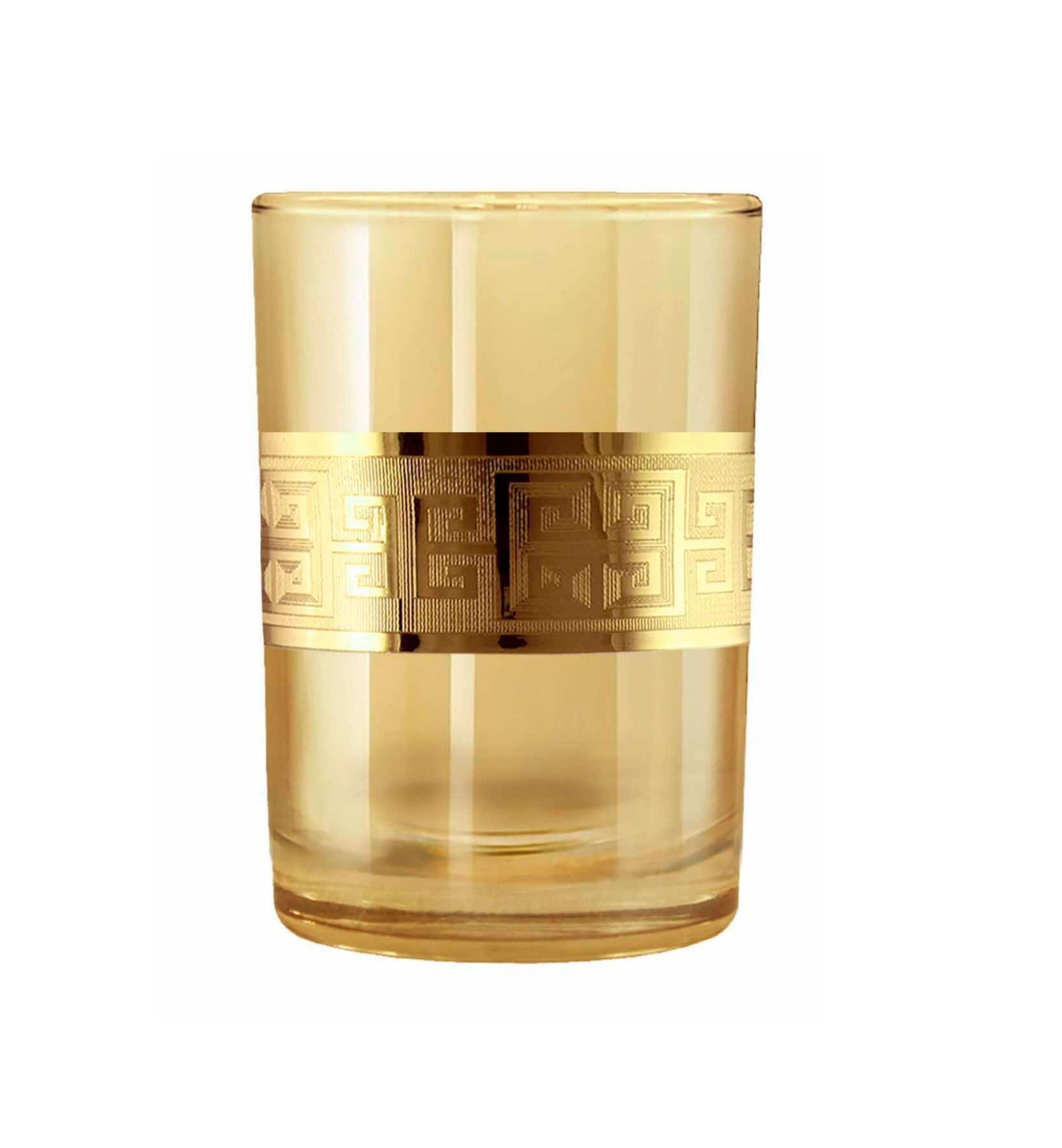 Hand Crafted Gold Luster & Gold Decal Shot Glasses for Home and Kitchen - Ideal Gift for Housewarming