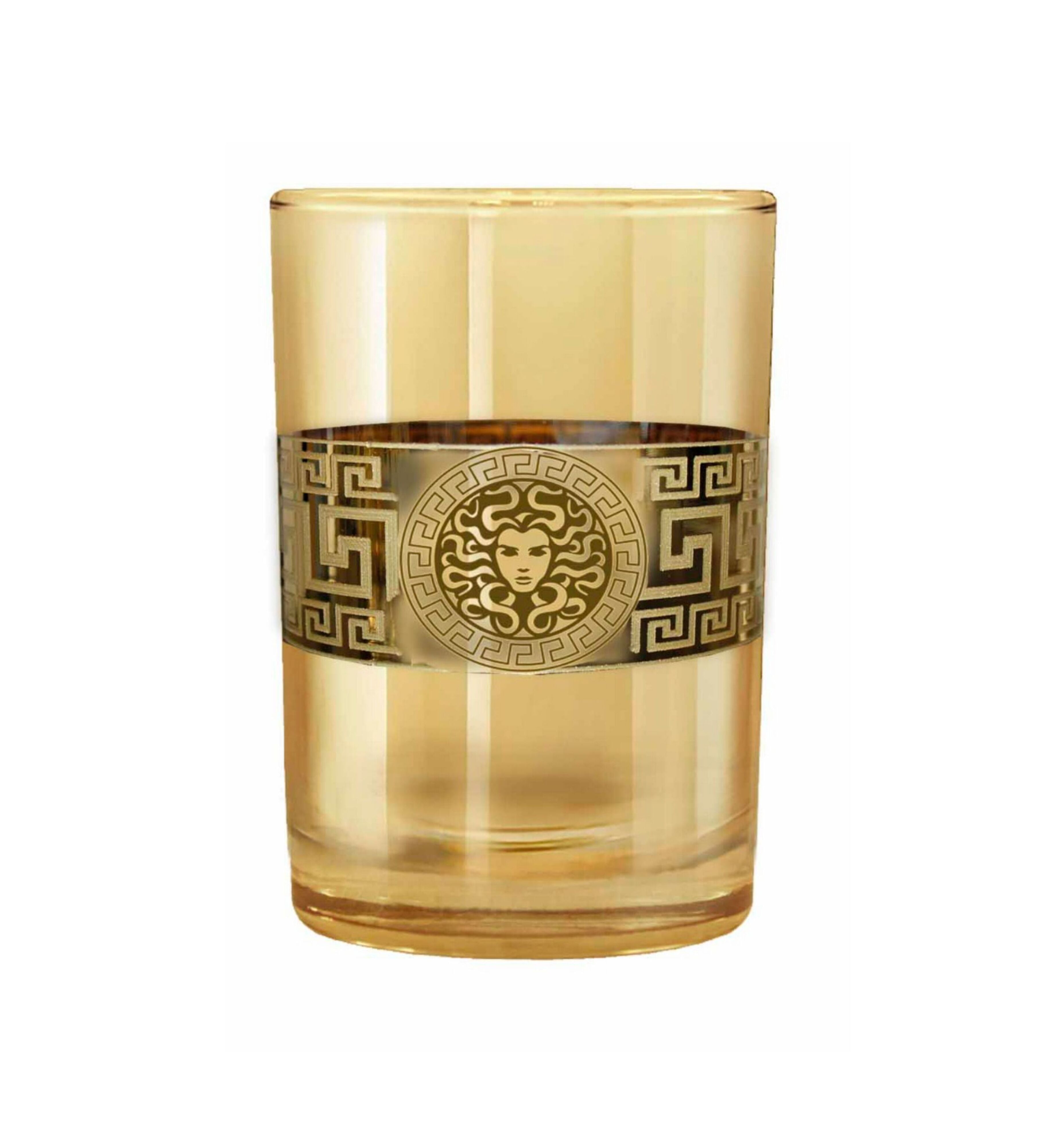 Hand Crafted Gold Luster & Gold Decal Shot Glasses for Home and Kitchen - Ideal Gift for Housewarming