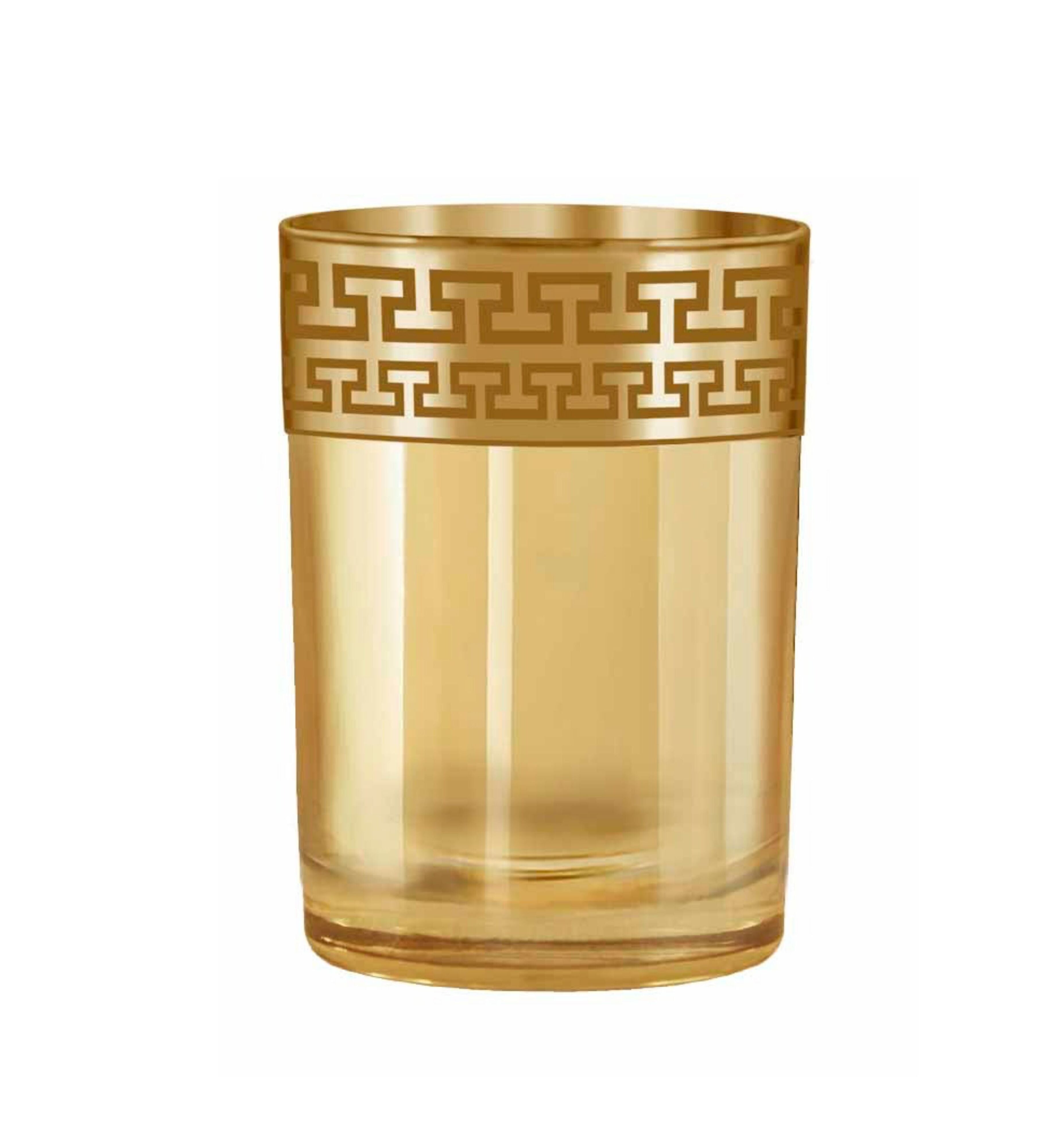 Hand Crafted Gold Luster & Gold Decal Shot Glasses for Home and Kitchen - Ideal Gift for Housewarming