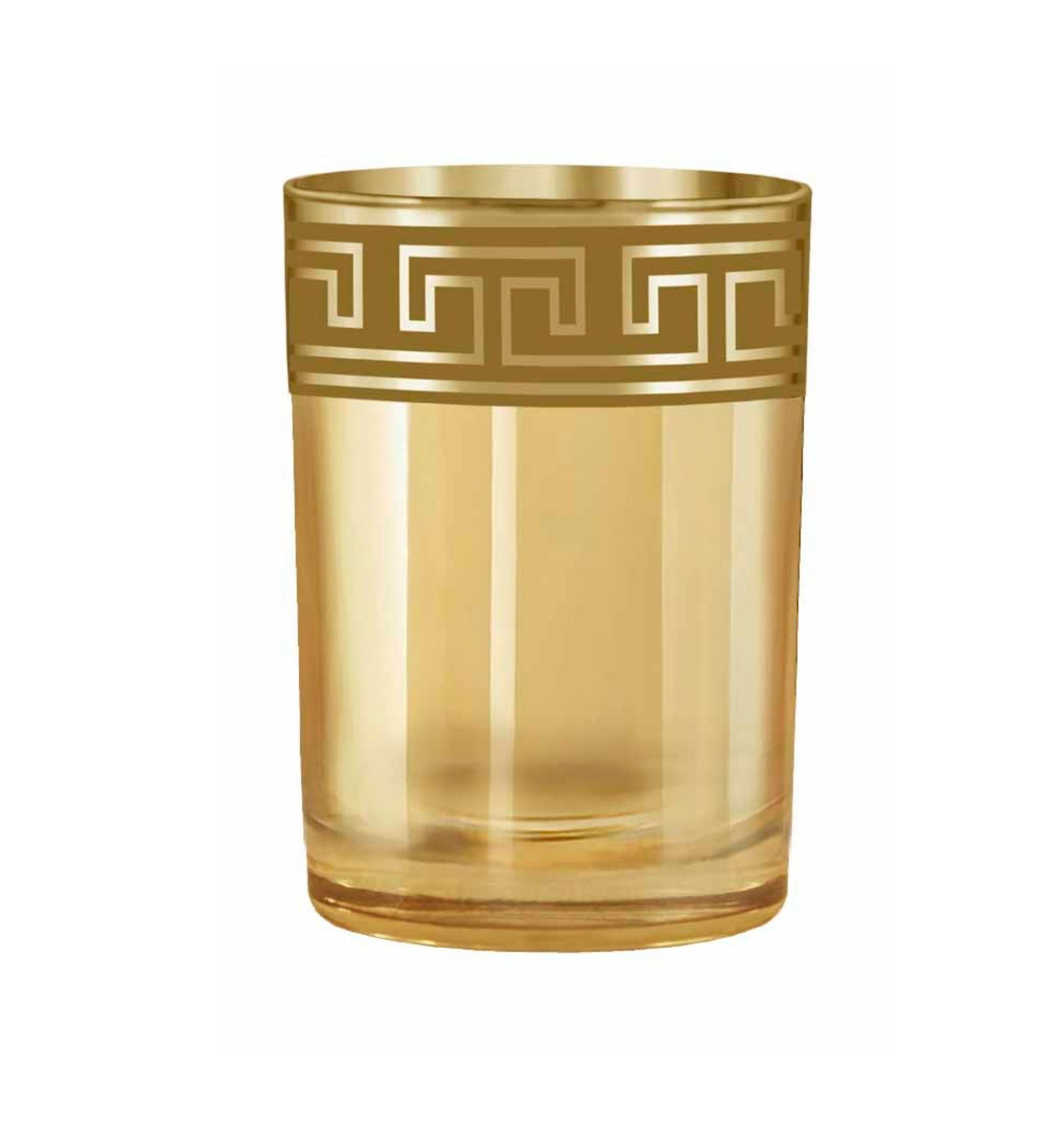Hand Crafted Gold Luster & Gold Decal Shot Glasses for Home and Kitchen - Ideal Gift for Housewarming