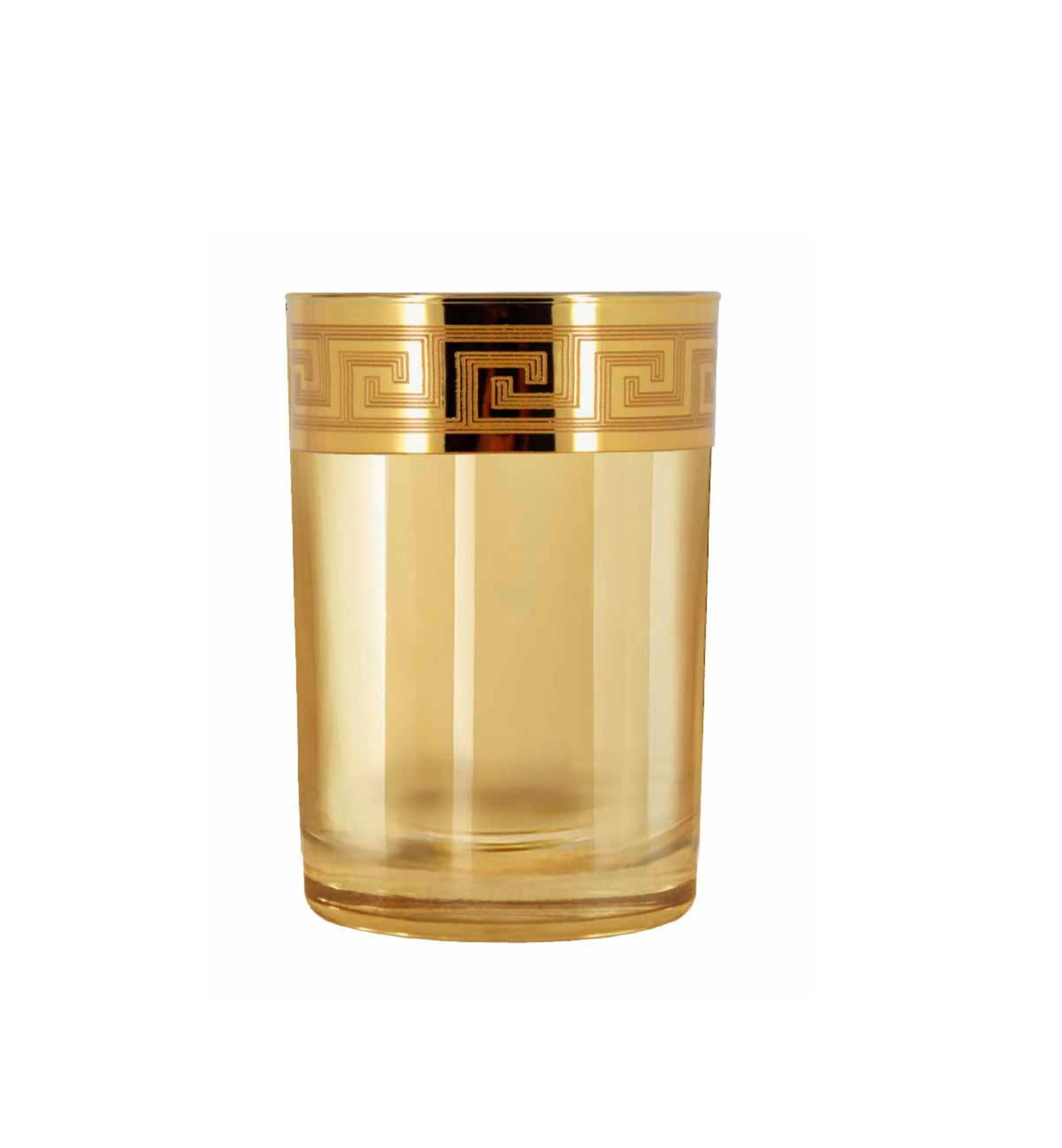 Hand Crafted Gold Luster & Gold Decal Shot Glasses for Home and Kitchen - Ideal Gift for Housewarming