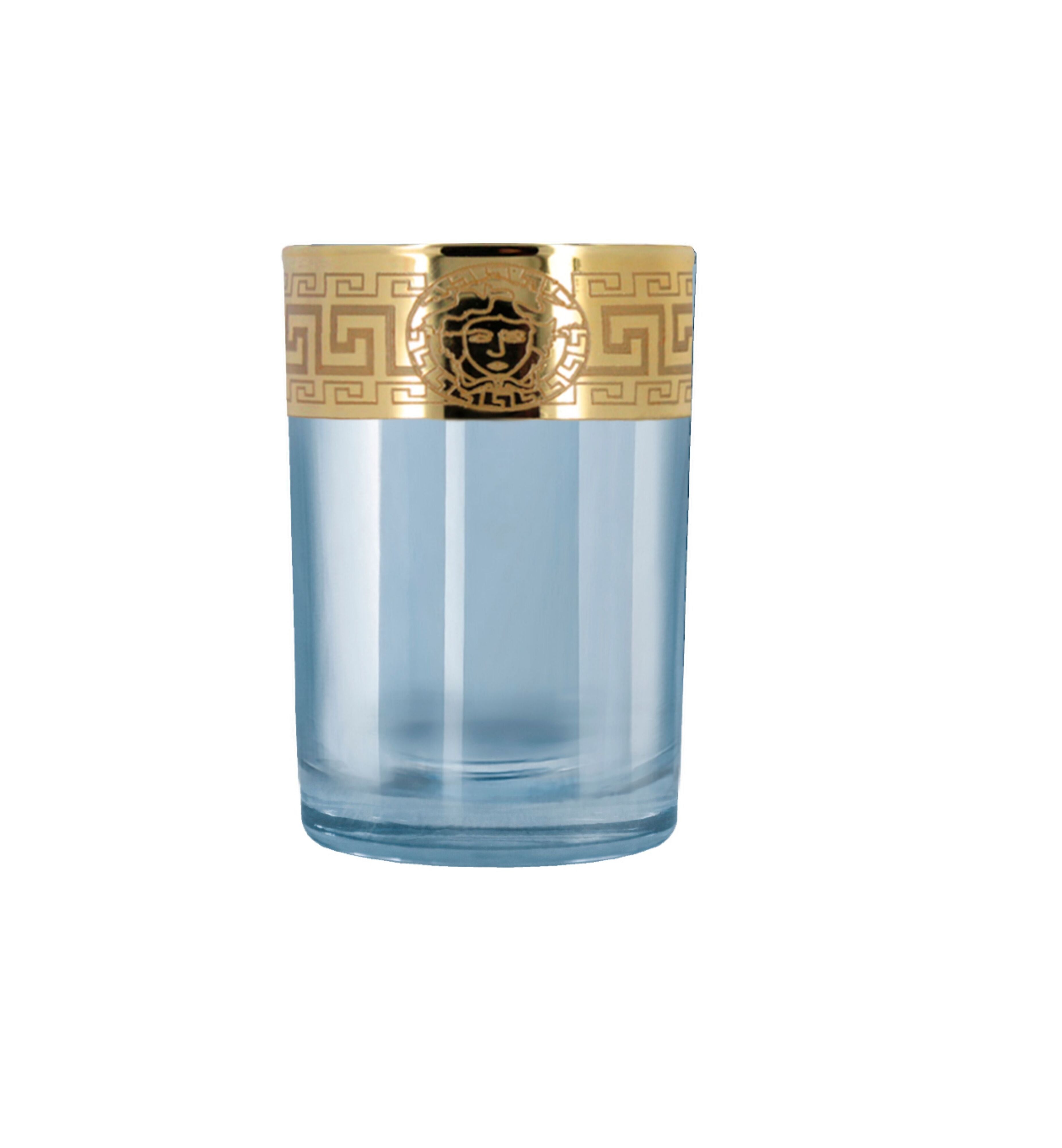 Hand Crafted Blue Luster & Gold Decal Shot Glasses for Home and Kitchen - Ideal Gift for Housewarming