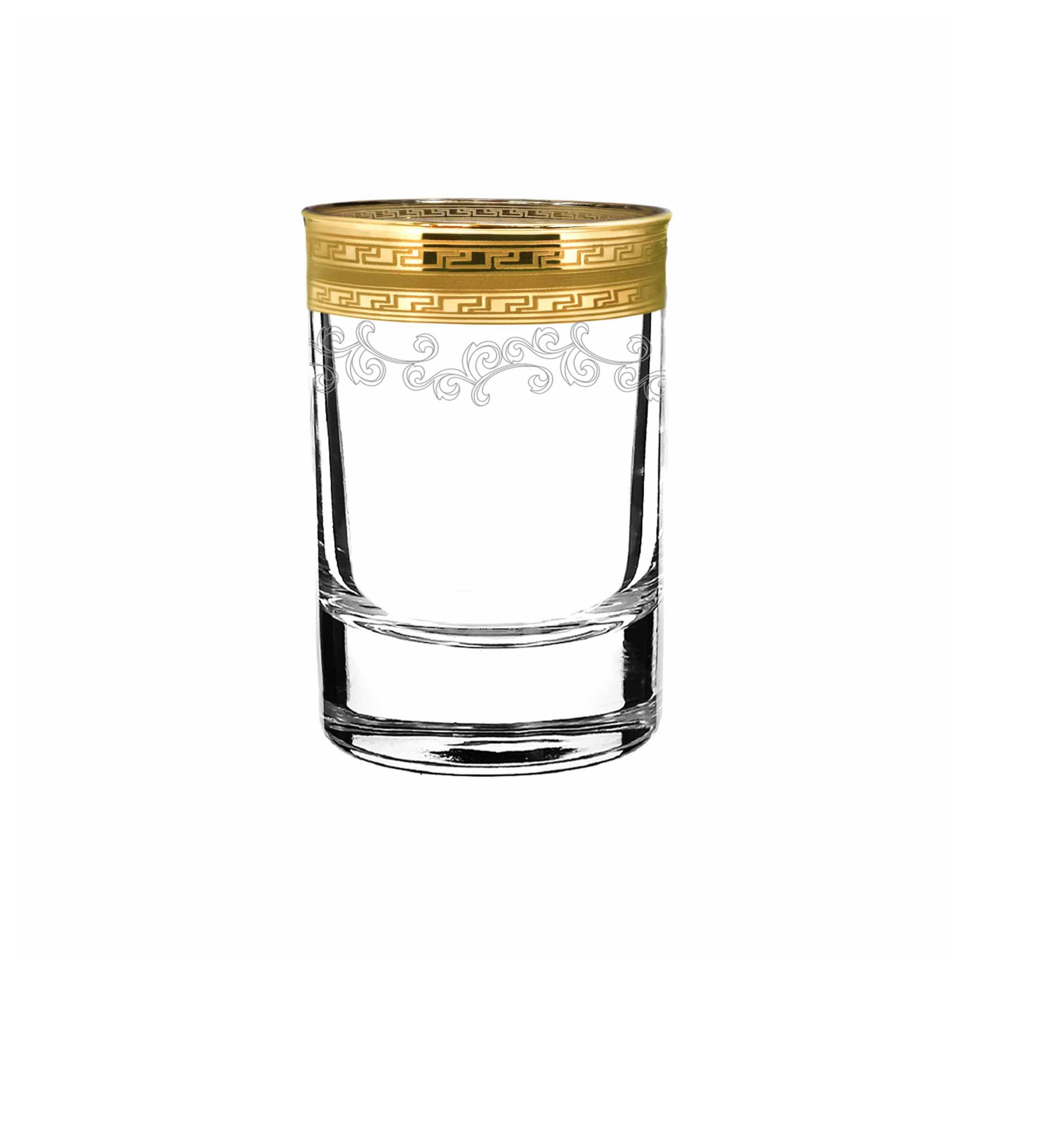 Hand Crafted Gold Decal Shot Glasses for Home and Kitchen - Ideal Gift for Housewarming