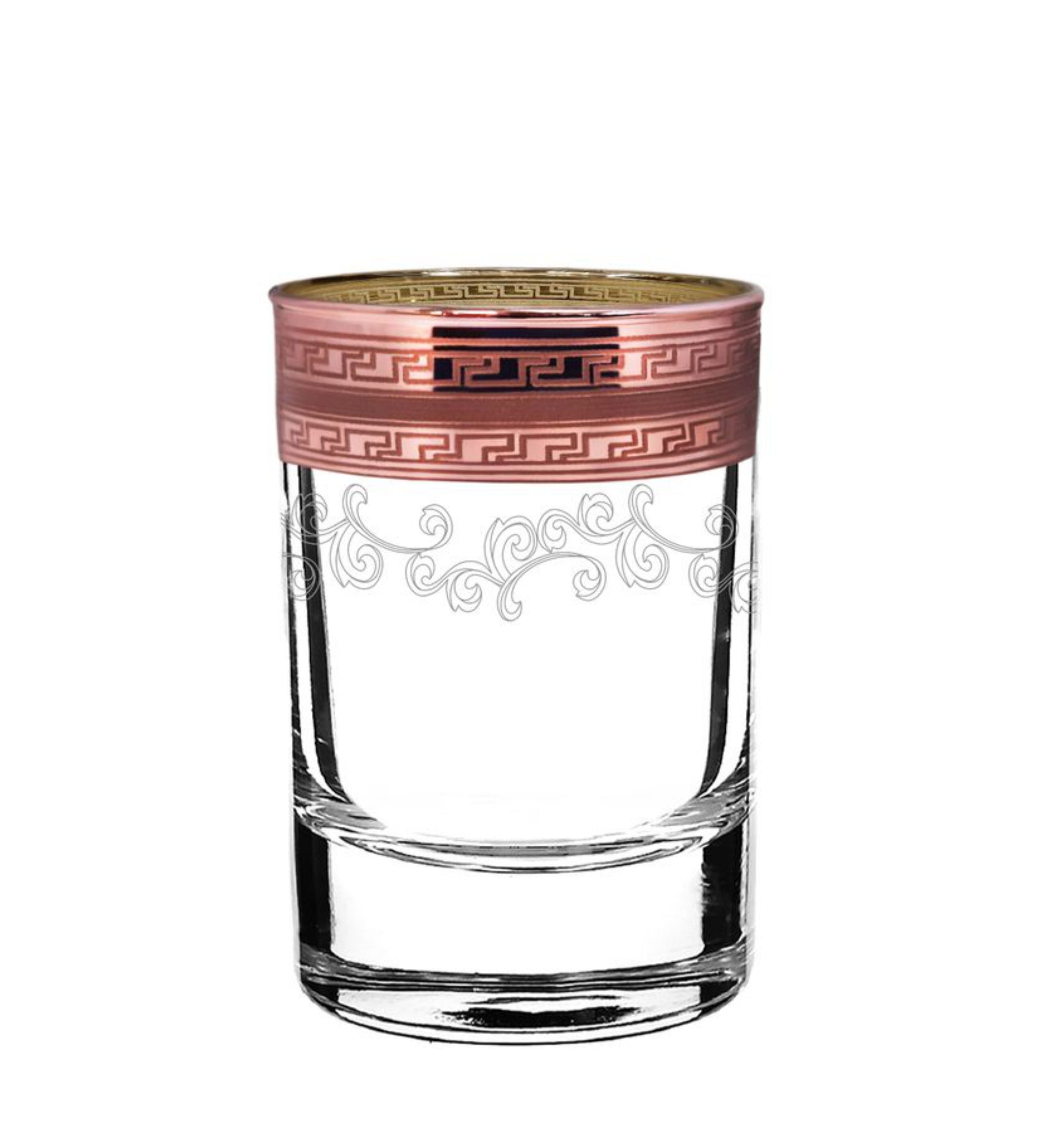 Hand Crafted Rose Gold Decal Shot Glasses for Home and Kitchen - Ideal Gift for Housewarming