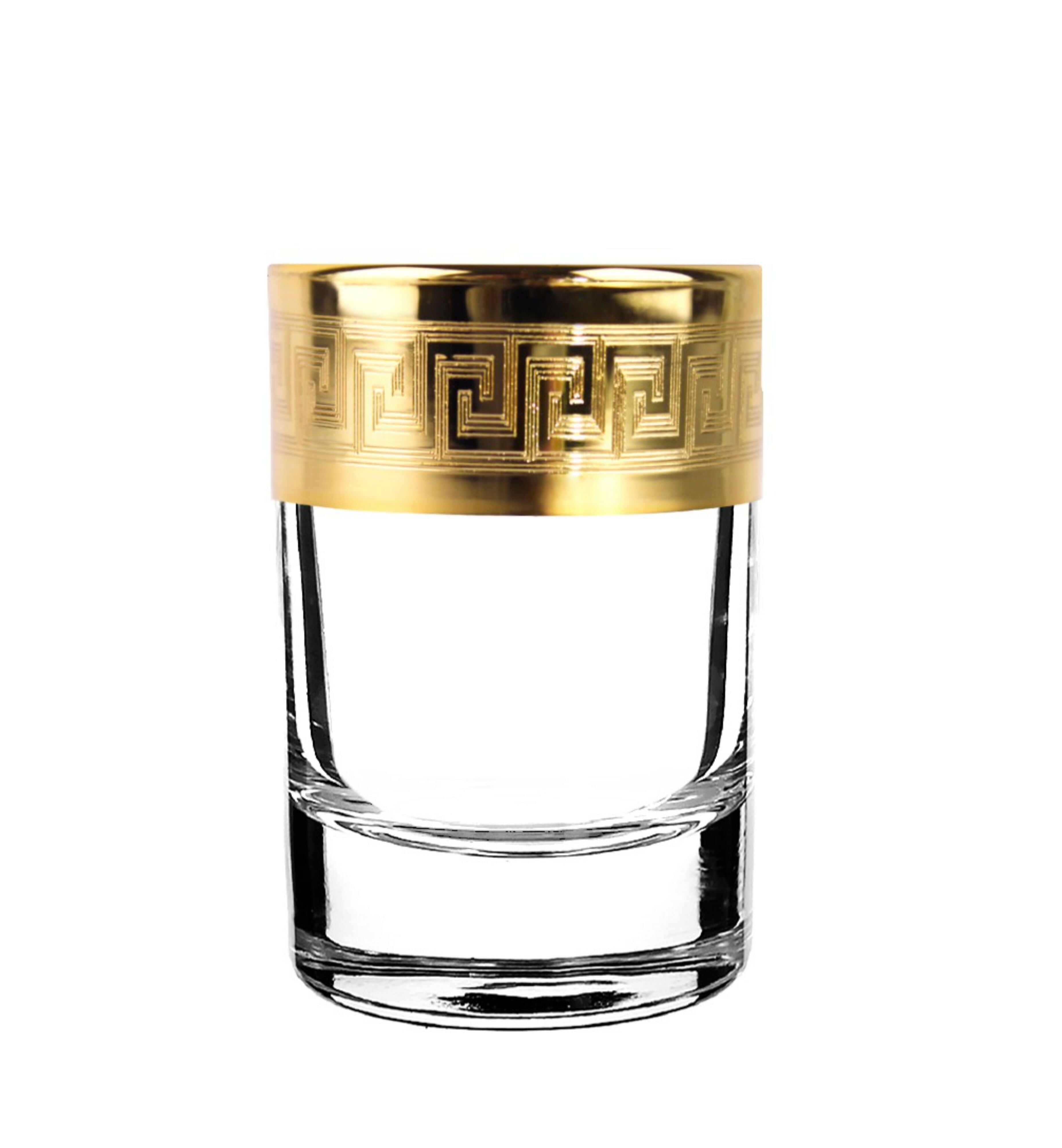 Hand Crafted Gold Decal Shot Glasses for Home and Kitchen - Ideal Gift for Housewarming