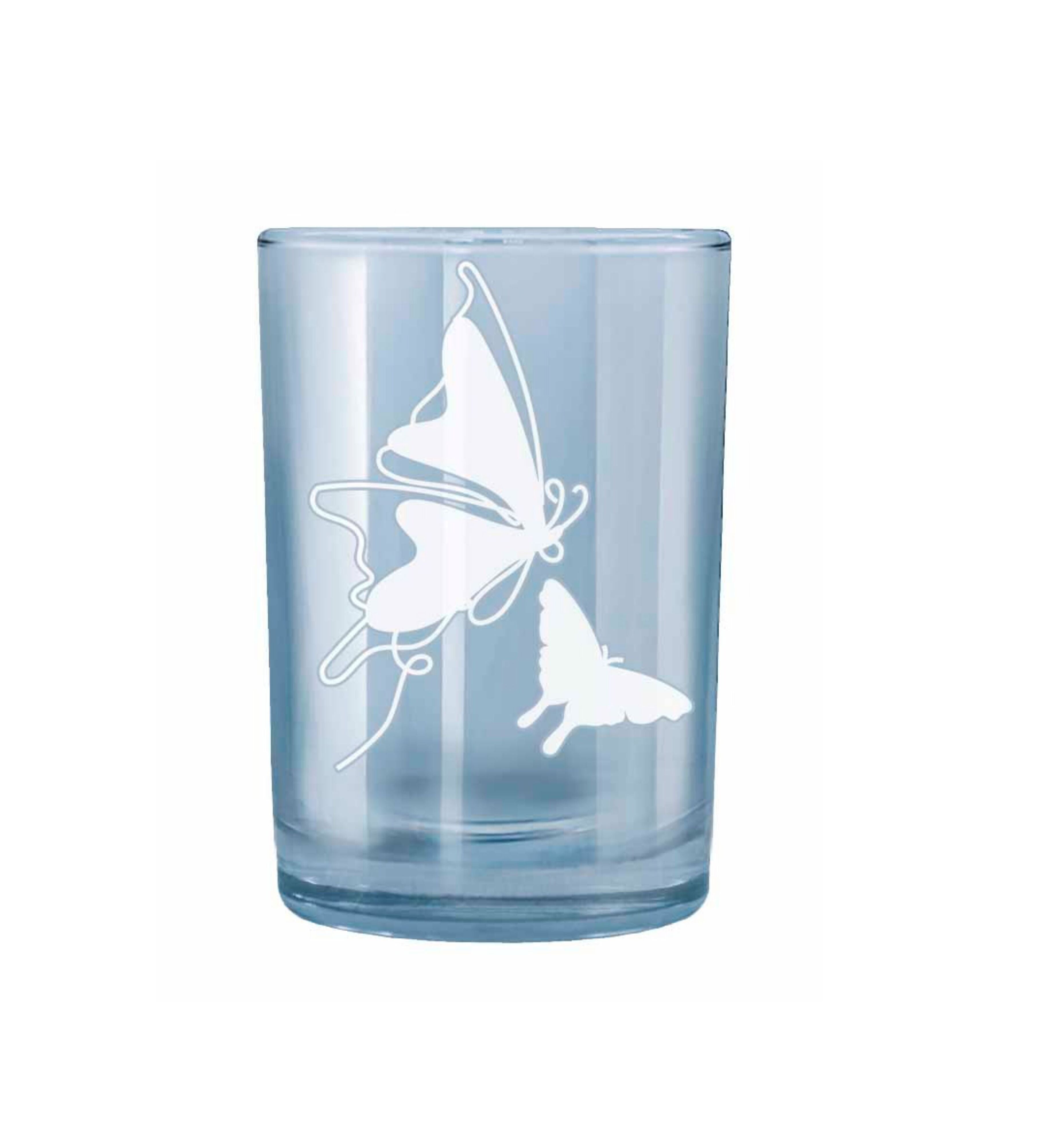 Hand Crafted Blue Luster & Butterfly Shot Glasses for Home and Kitchen - Ideal Gift for Housewarming