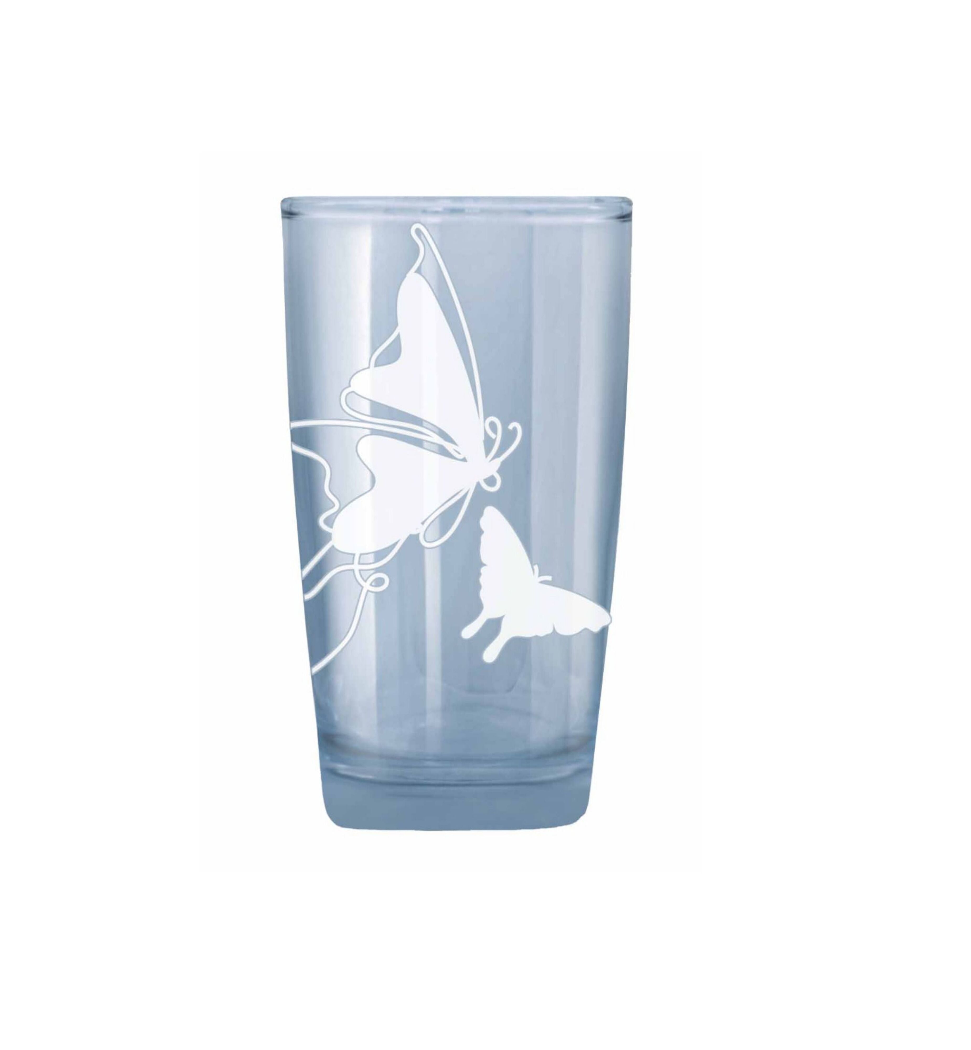 Hand Crafted Blue Luster & Butterfly Shot Glasses for Home and Kitchen - Ideal Gift for Housewarming