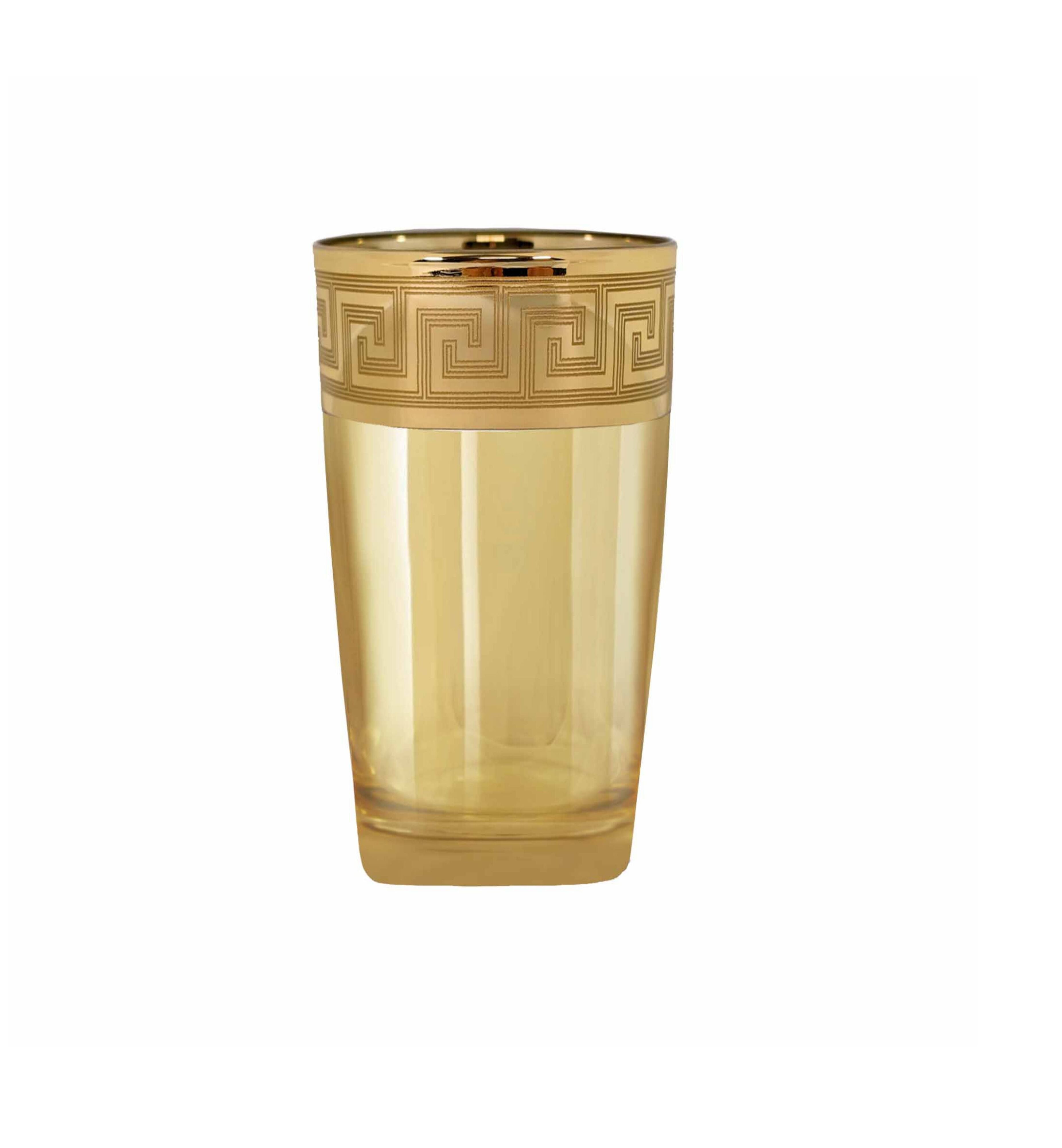 Hand Crafted Gold Luster & Gold Decal Shot Glasses for Home and Kitchen - Ideal Gift for Housewarming