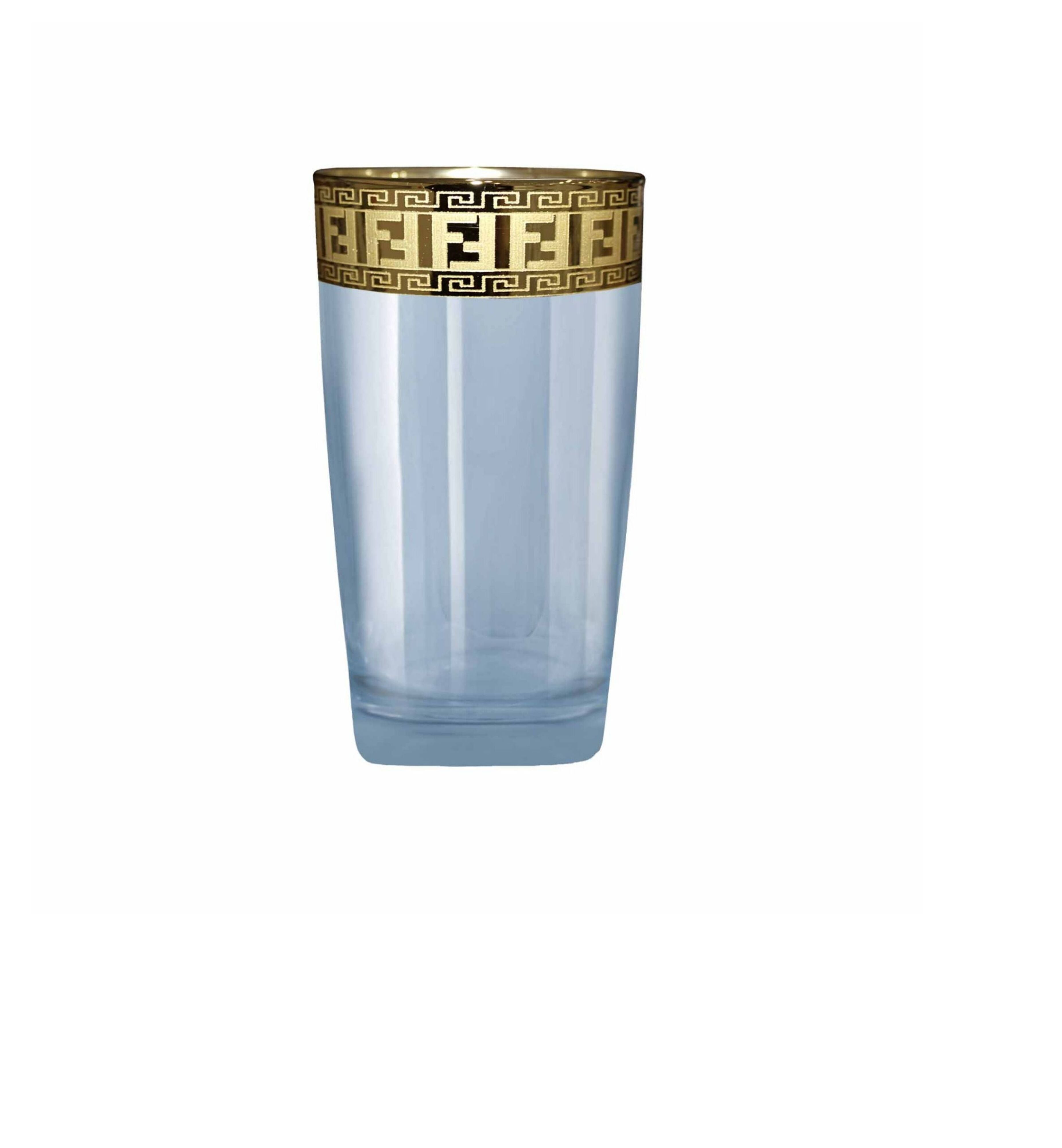 Hand Crafted Blue Luster & Gold Decal Shot Glasses for Home and Kitchen - Ideal Gift for Housewarming