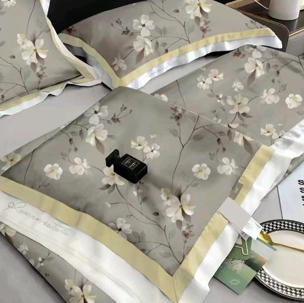 Modal Printed 400 TC King Size Double Bedsheet - 275 X 275 CM with 2 Pillow Covers - 3 Pcs Set