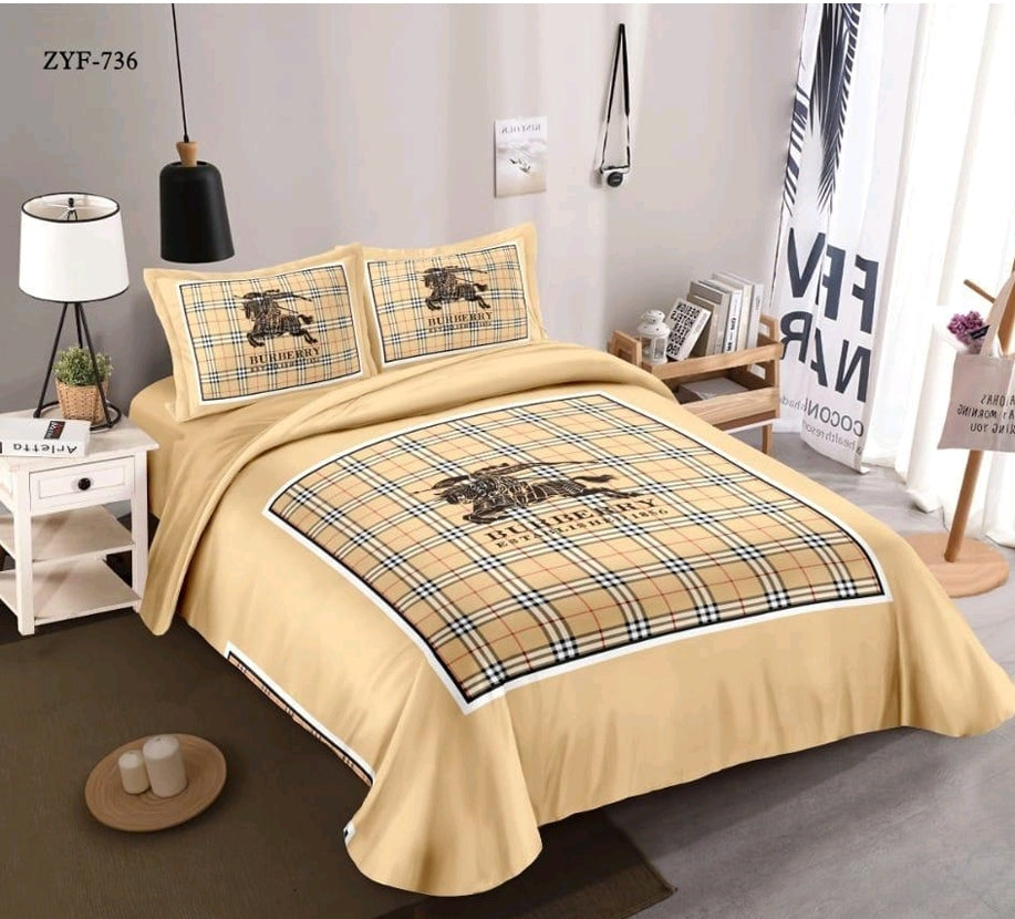 New 4 PCS Comforter With Matching King Size Double Bedsheet - 275 X 275 CM with 2 Pillow Covers