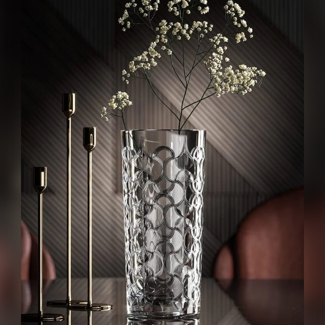 RCR (Made in Italy) Arabesque 28 CM Crystal Flower Vase