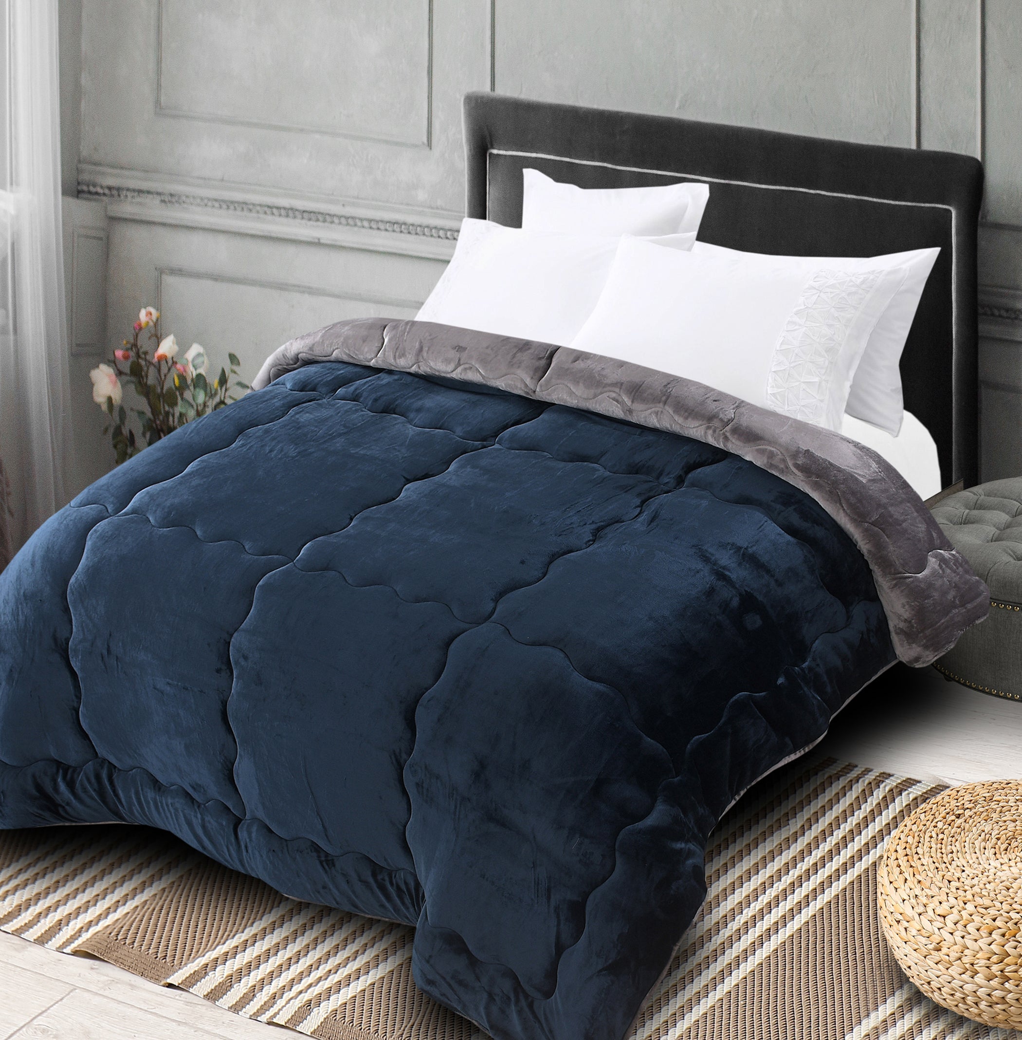 Microfiber Reversible Winter Double Bed Luxury Quilt. 220x240cm