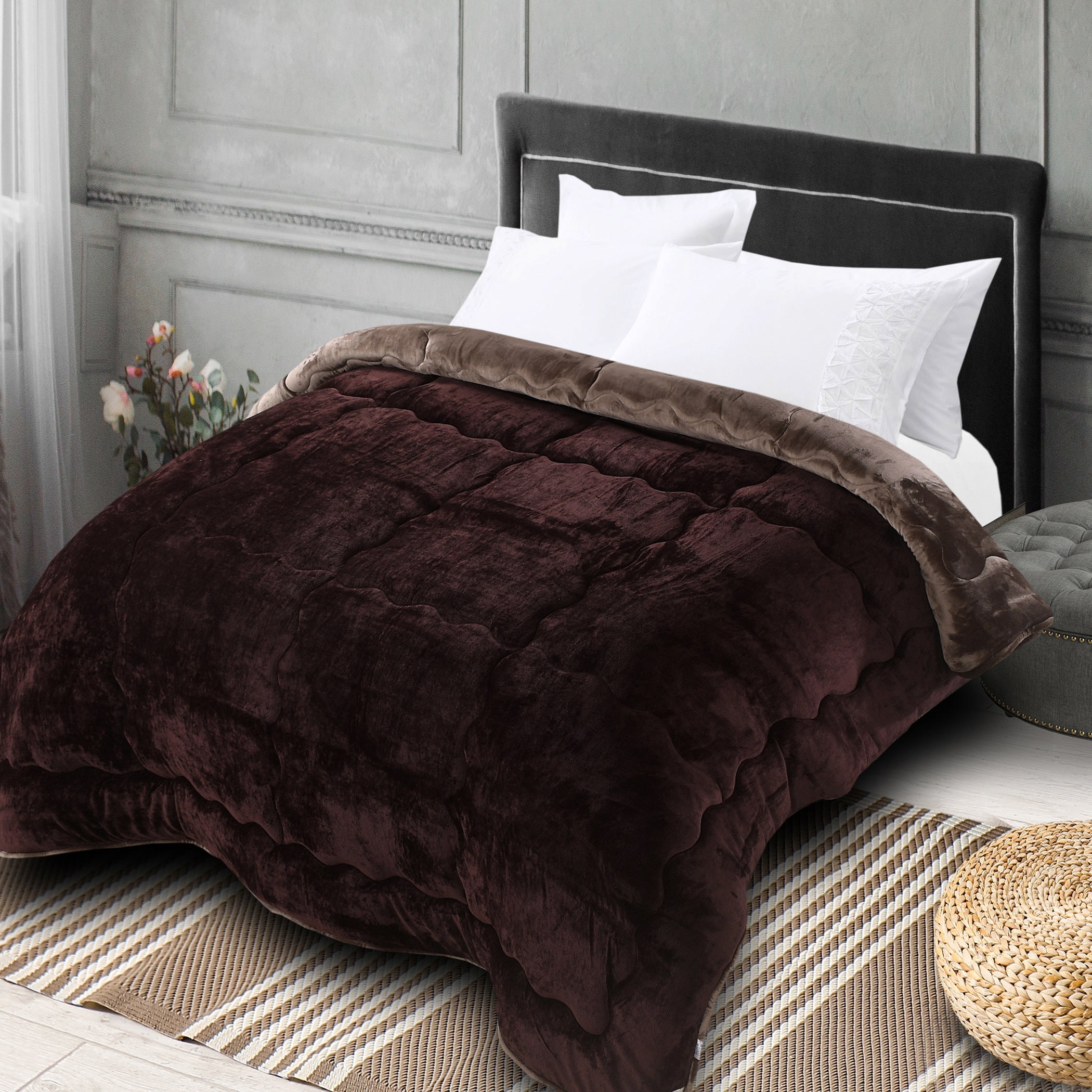 Microfiber Reversible Winter Double Bed Luxury Quilt. 220x240cm