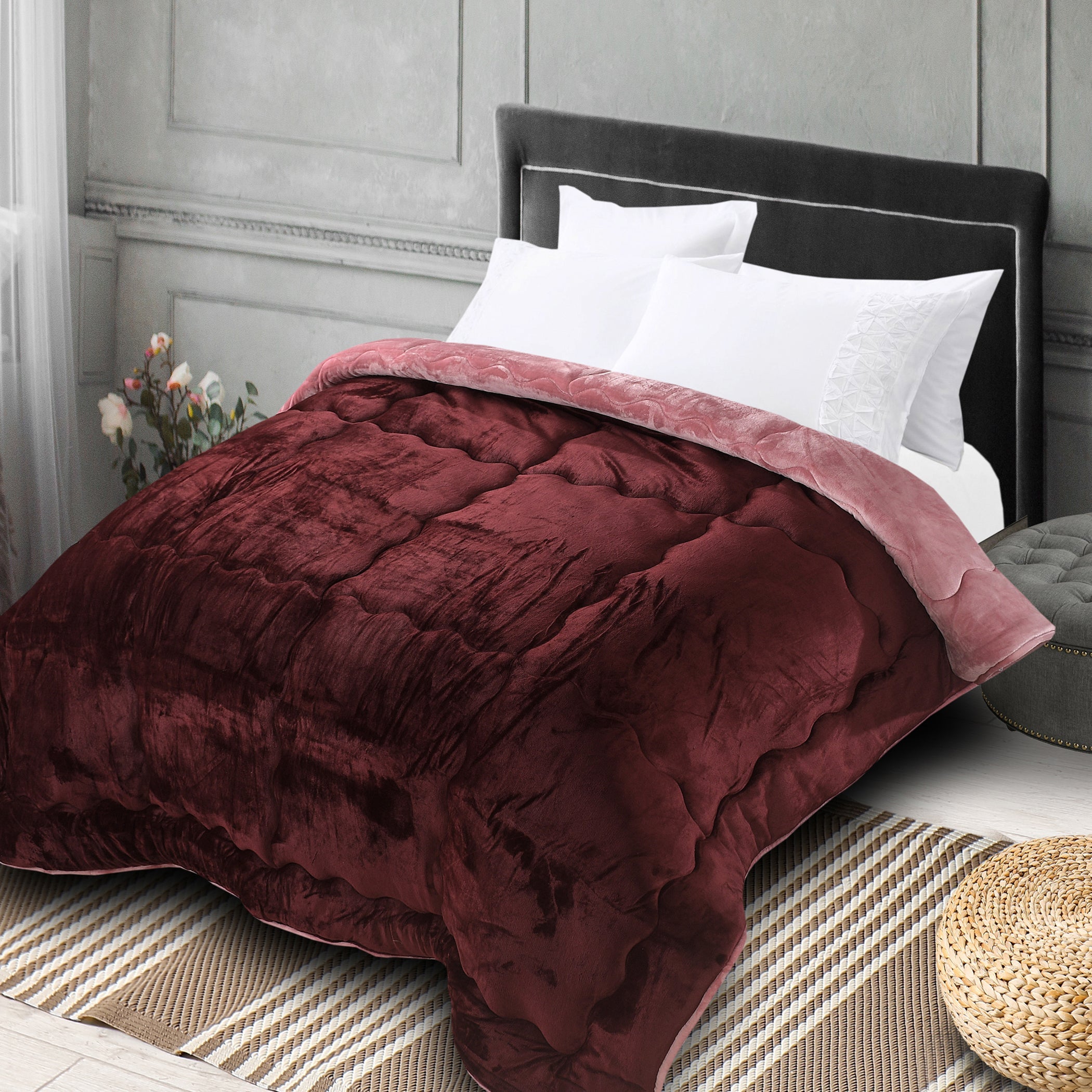 Microfiber Reversible Winter Double Bed Luxury Quilt. 220x240cm