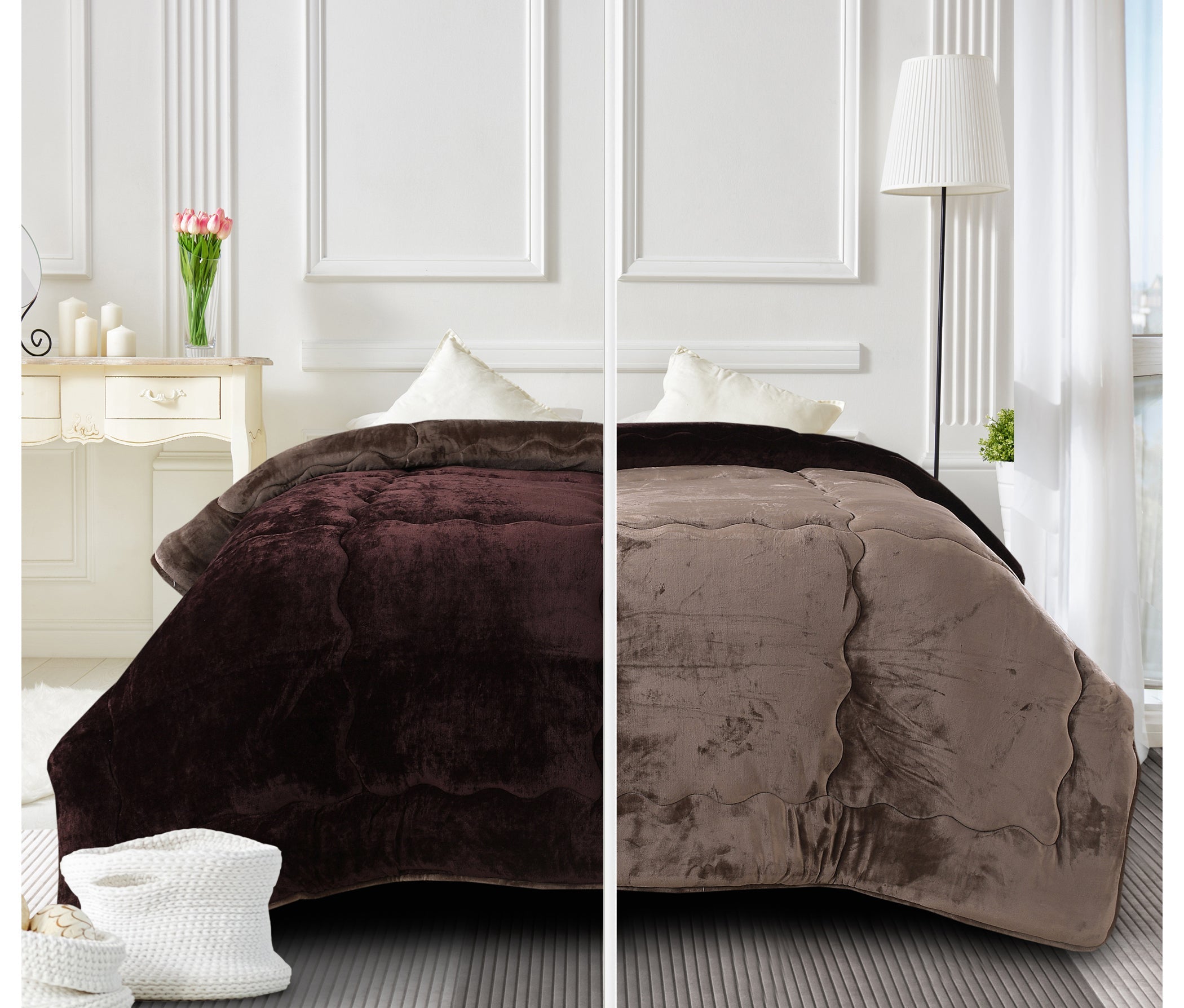 Microfiber Reversible Winter Double Bed Luxury Quilt. 220x240cm