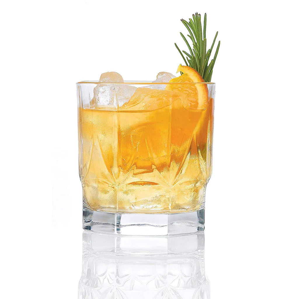 RCR (Made in Italy) Chic Luxion Crystal Whisky Tumbler Glasses, 350ML Set of 6