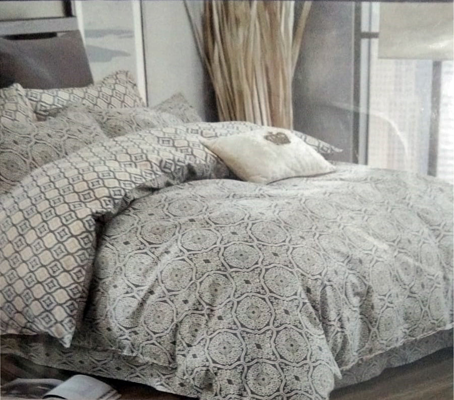 100% Cotton 300 TC Super King Size Double Bedsheet - 108" X 108" with 2 Pillow Covers - 3 Pcs Set