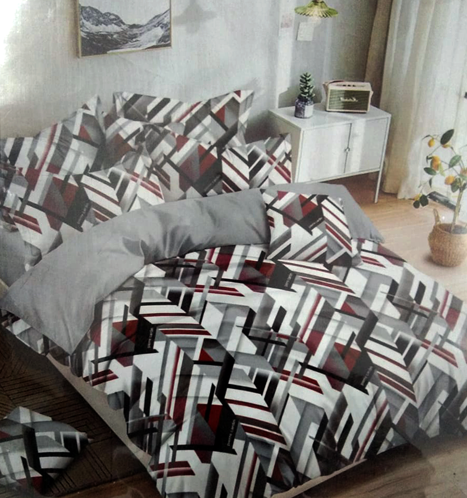 100% Comfortable 300 TC King Size Double Bedsheet Digital Print - 275 X 275 CM with 2 Pillow Covers - 3 Pcs Set