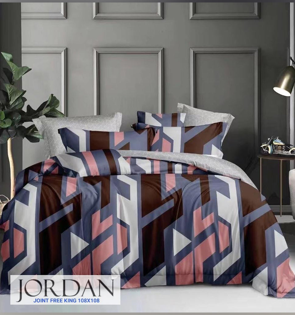 100% Comfortable 300 TC King Size Double Bedsheet Digital Print - 275 X 275 CM with 2 Pillow Covers - 3 Pcs Set