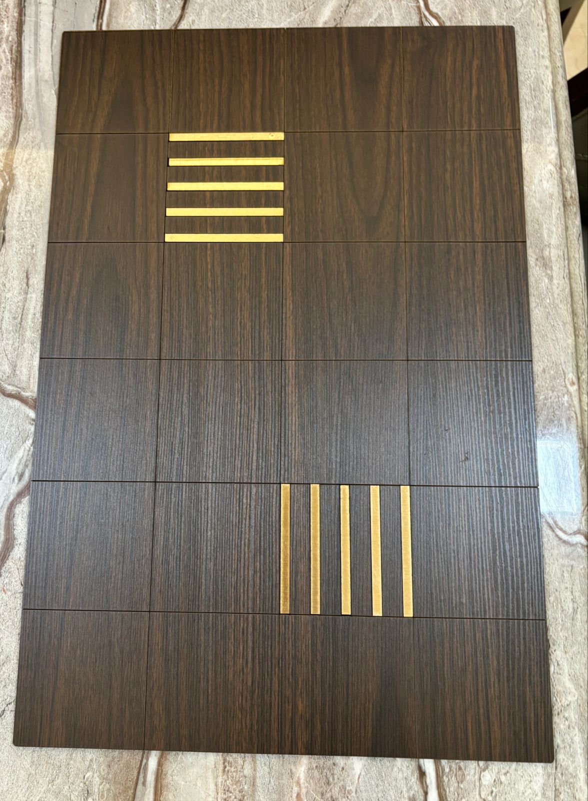 Wooden Table Mats With Runner For Dining Kitchen Restaurant Table, Foldable, Set of 7, 12x18 Inch