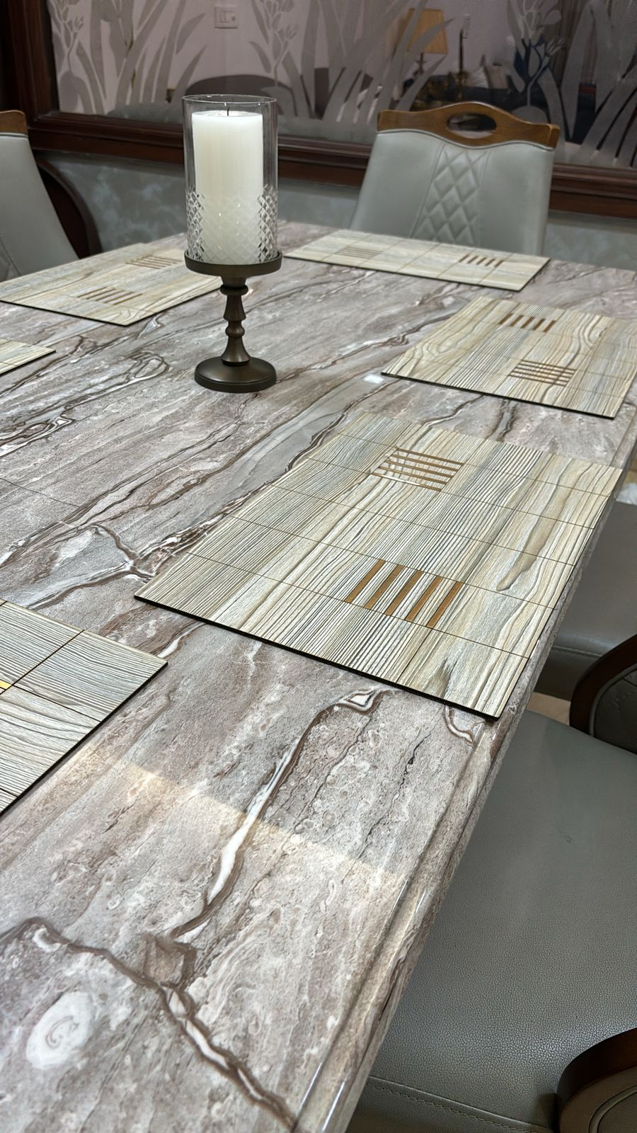 Wooden Table Mats For Dining Kitchen Restaurant Table, Foldable, Set of 6, 12x18 Inch