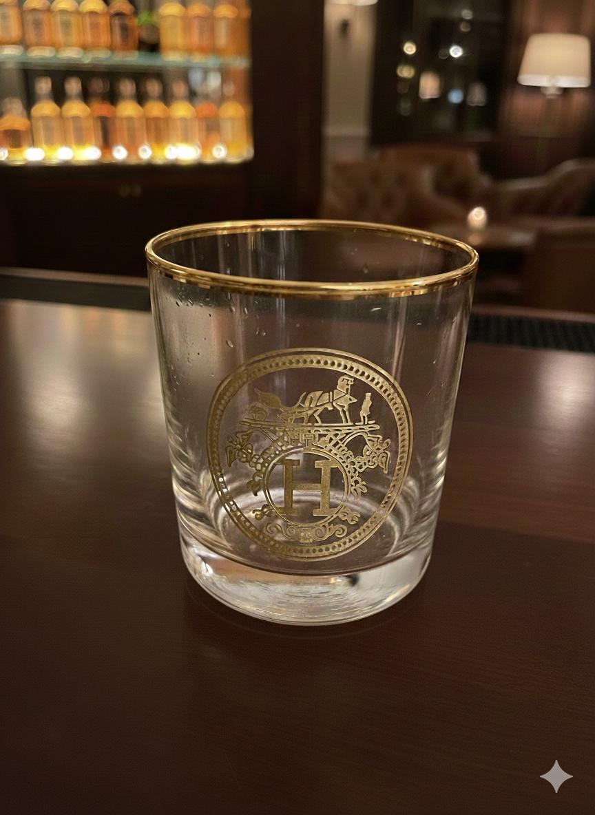 Hand Crafted Gold Decorated Whiskey Glasses, Capacity:360 ML for Home and Kitchen - Ideal Gift for Housewarming