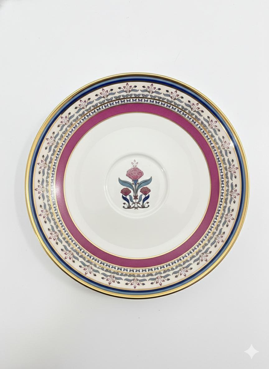 Fine Bone China printed Cup and Saucer Pink (Set of 6)