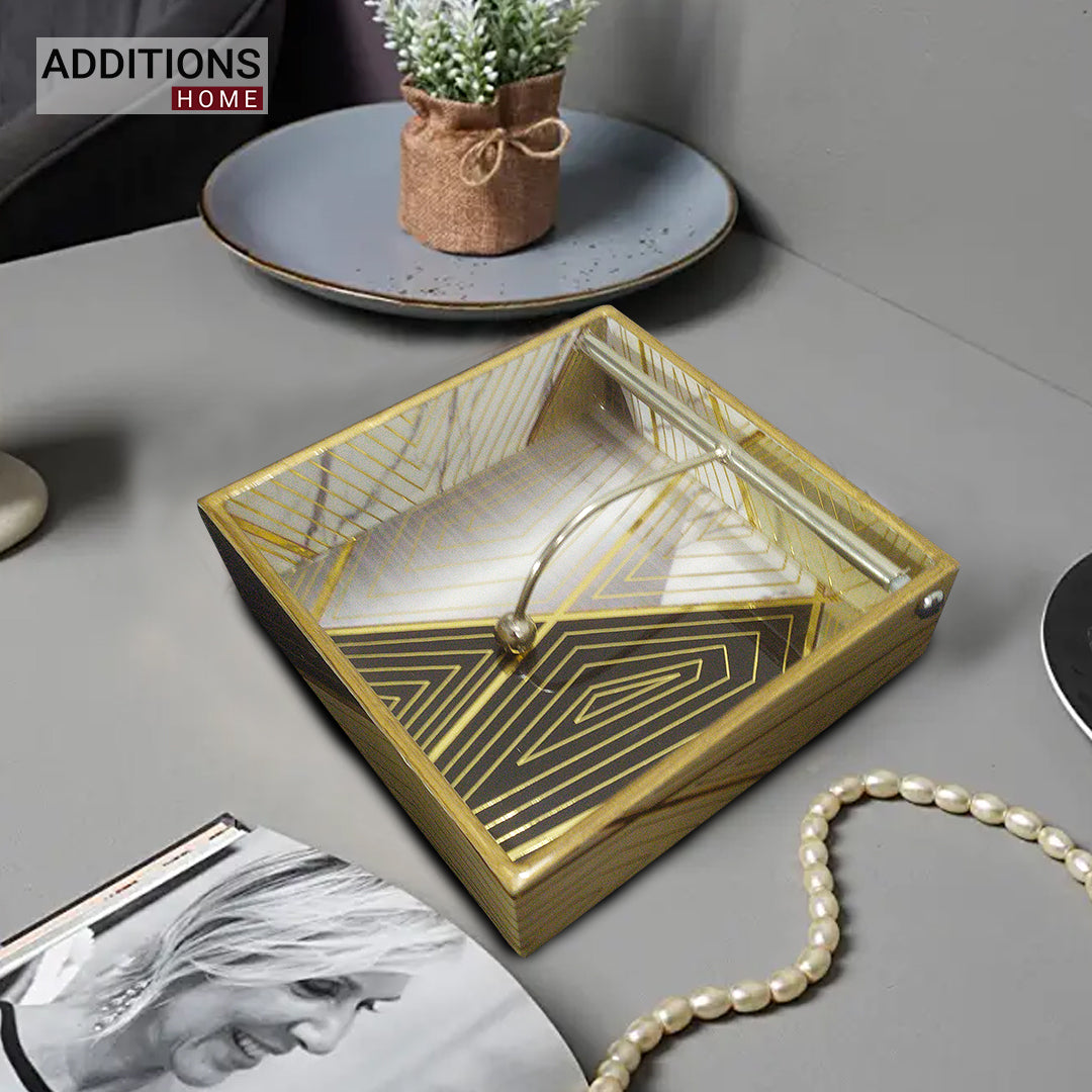 Tissues Holder for Dining Table MDF Wood Napkin Dispenser Organizer.(19.5x 19.5 x 5.5 Centimeters)