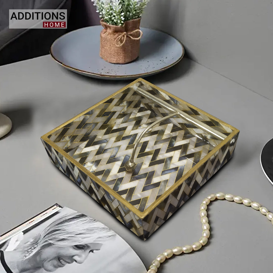 Tissues Holder for Dining Table MDF Wood Napkin Dispenser Organizer.(19.5 x 19.5 x 5.5 Centimeters)