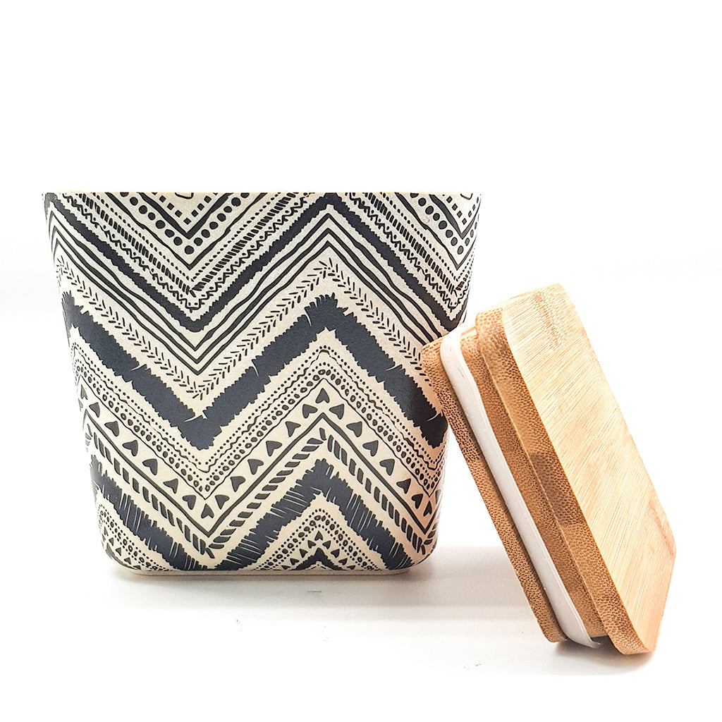 Eco Friendly and Food Safe Bamboo Fibre Dry Fruit/Snack Container with Air Tight Lid (Small)