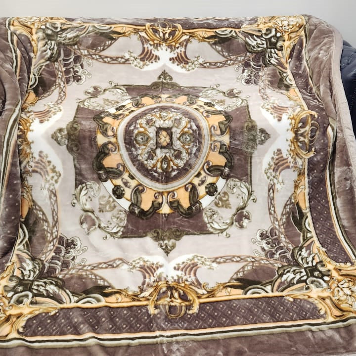 Super Soft King Size (220x240 cm') Double Bed Luxury Winter Blanket (Floral )