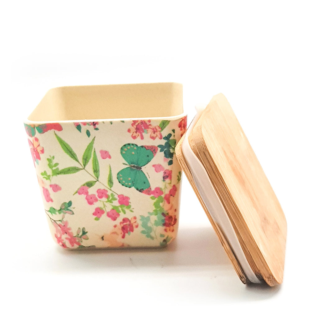 Eco Friendly and Food Safe Bamboo Fibre Dry Fruit/Snack Container with Air Tight Lid (Small)