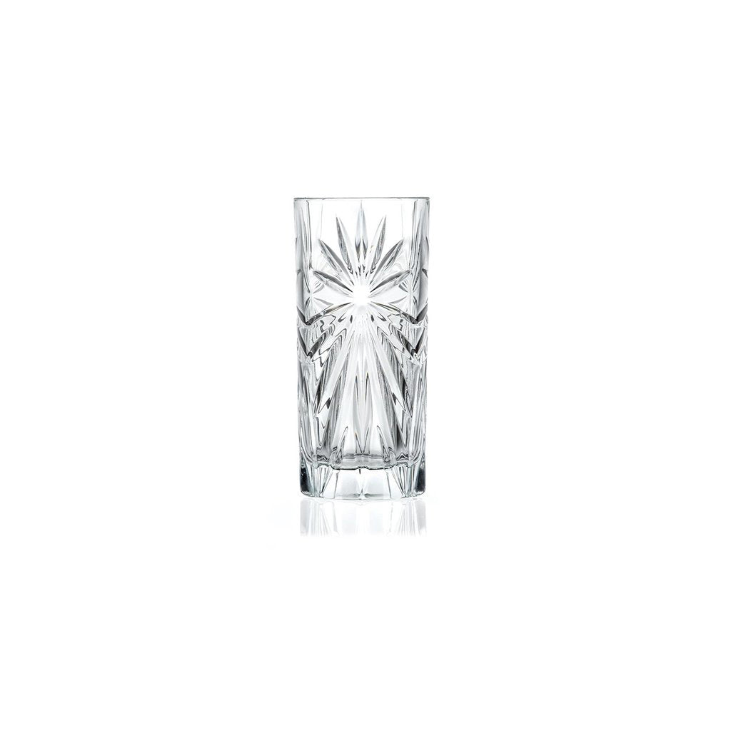RCR (Made in Italy) Oasis Crystal Long drink cocktail Tumblers Glasses, 360 ml, Set of 6