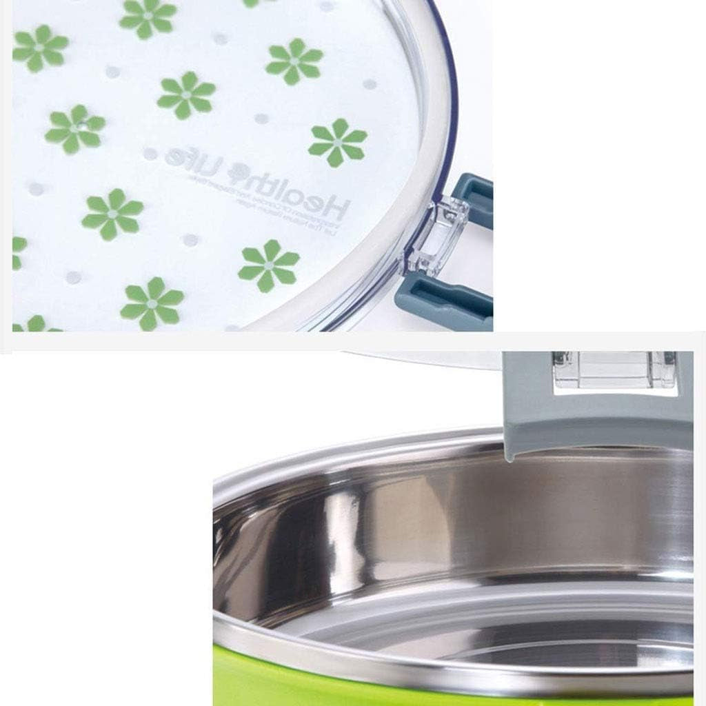 Round Shape Lunch Box Stainless Steel 6526 Inside and P.P Outside, 1 Inner Container & 1 Spoon (920ml)