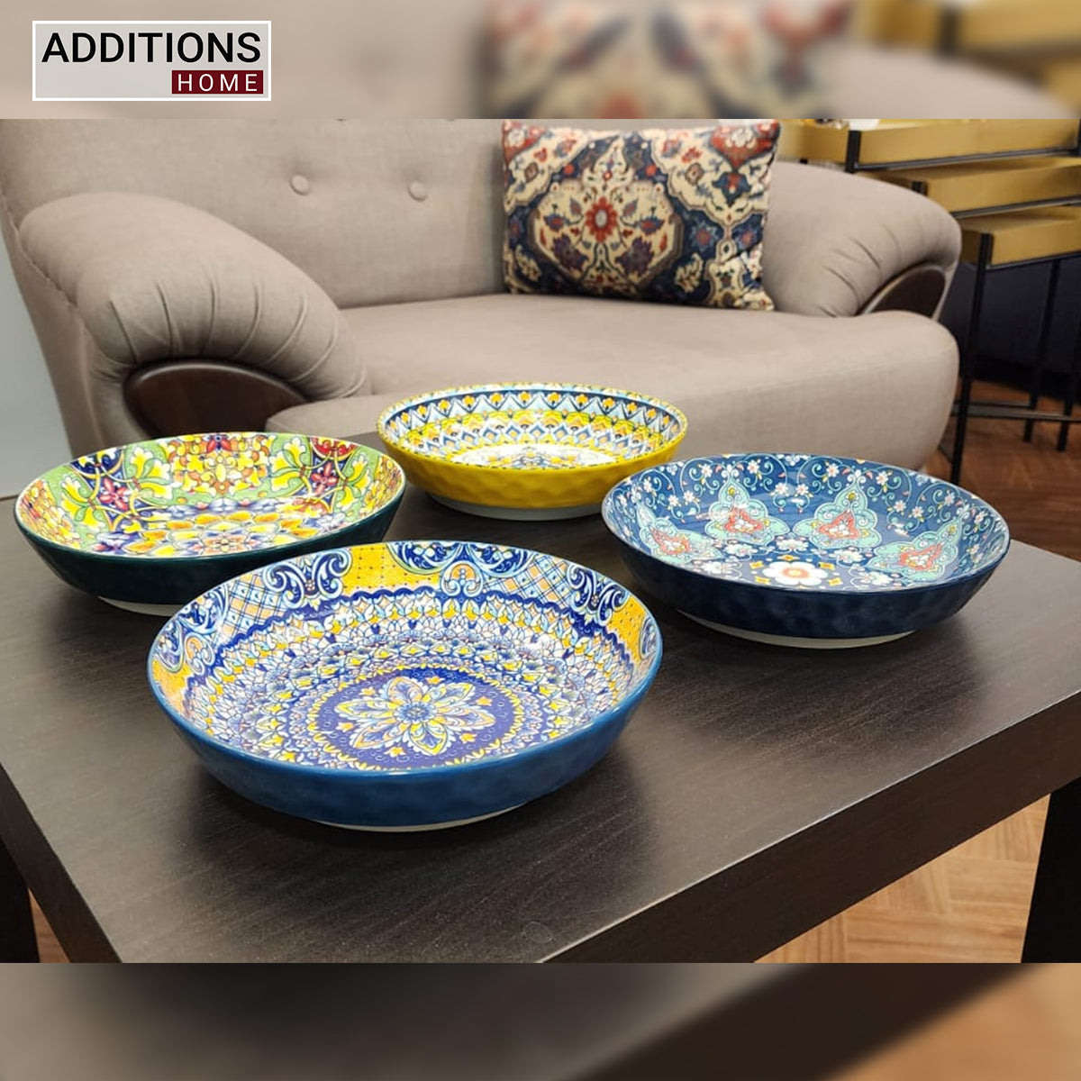 Set of 4 Moroccan designs service bowls
