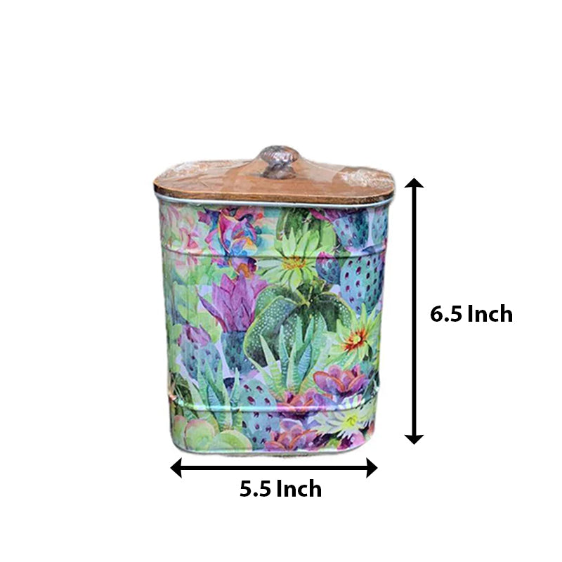 Additions Home Print Tin Box/Metal/Multipurpose/Tin Utility Box for Home/Kitchen/Storage Box (Set of 2)