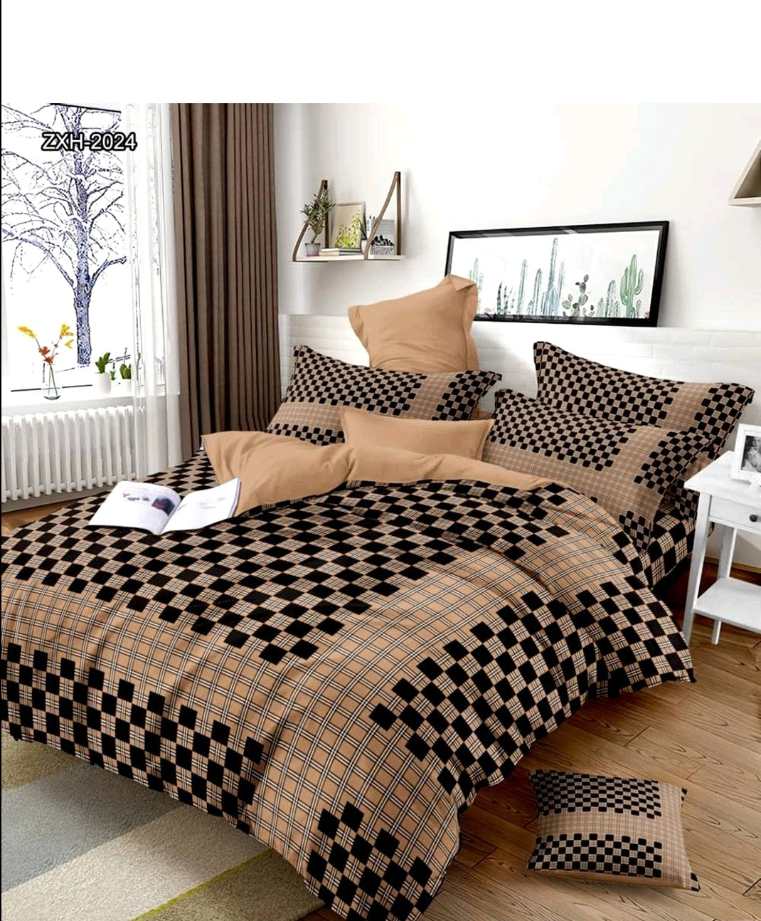 100% Comfortable 220 TC King Size Double Bedsheet Digital Print - 275 X 275 CM with 2 Pillow Covers - 3 Pcs Set